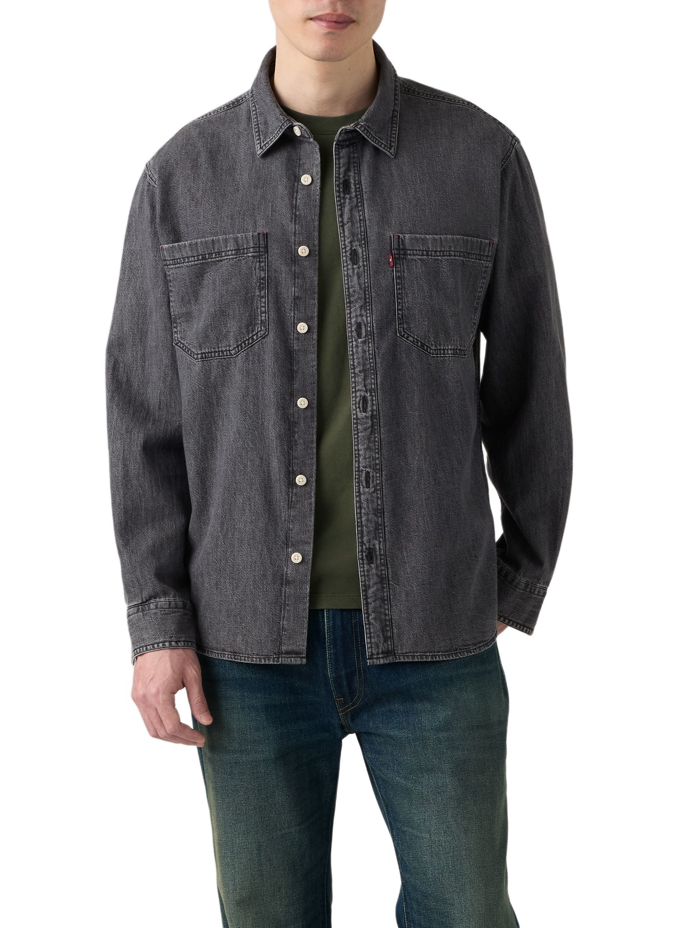Straight denim shirt in cotton | Black LEVI'S Men