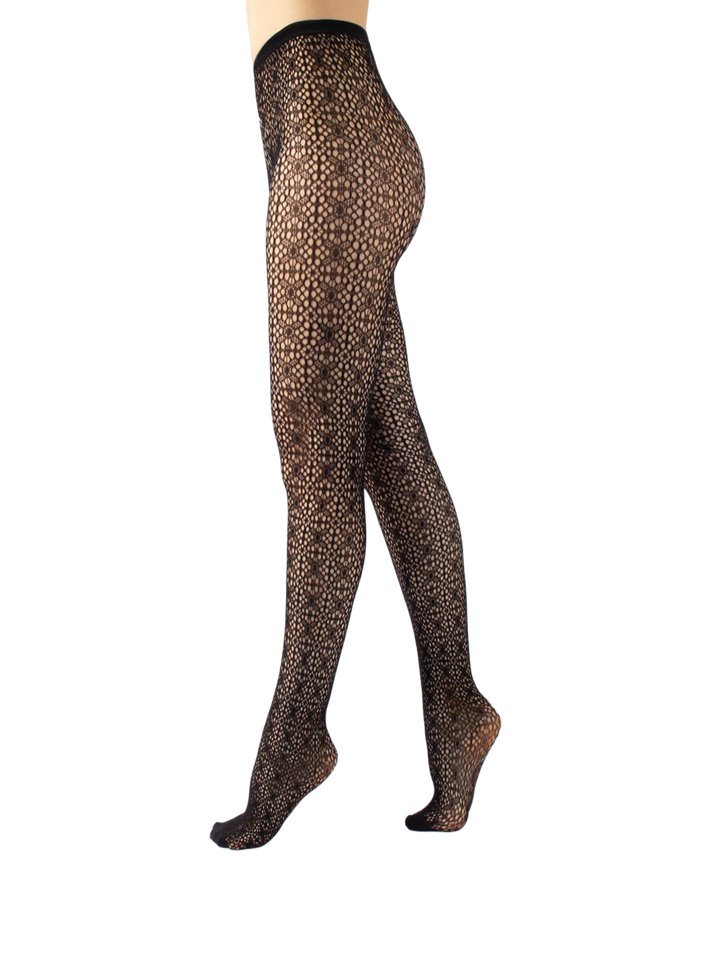 Collants en dentelle à motifs CETTE Black