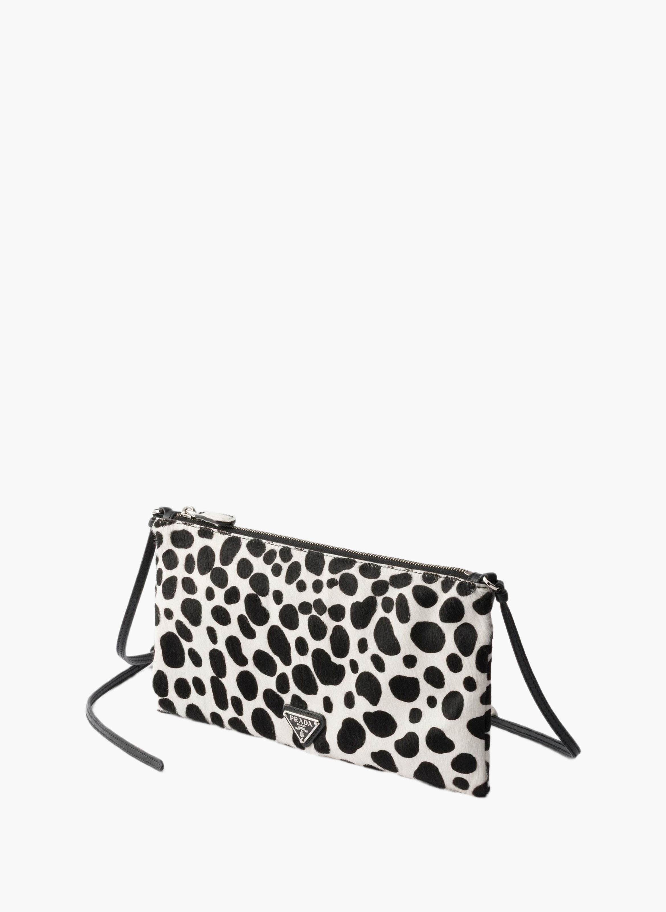 Petit sac à bandoulière en cuir de veau à imprimé PRADA Blanc