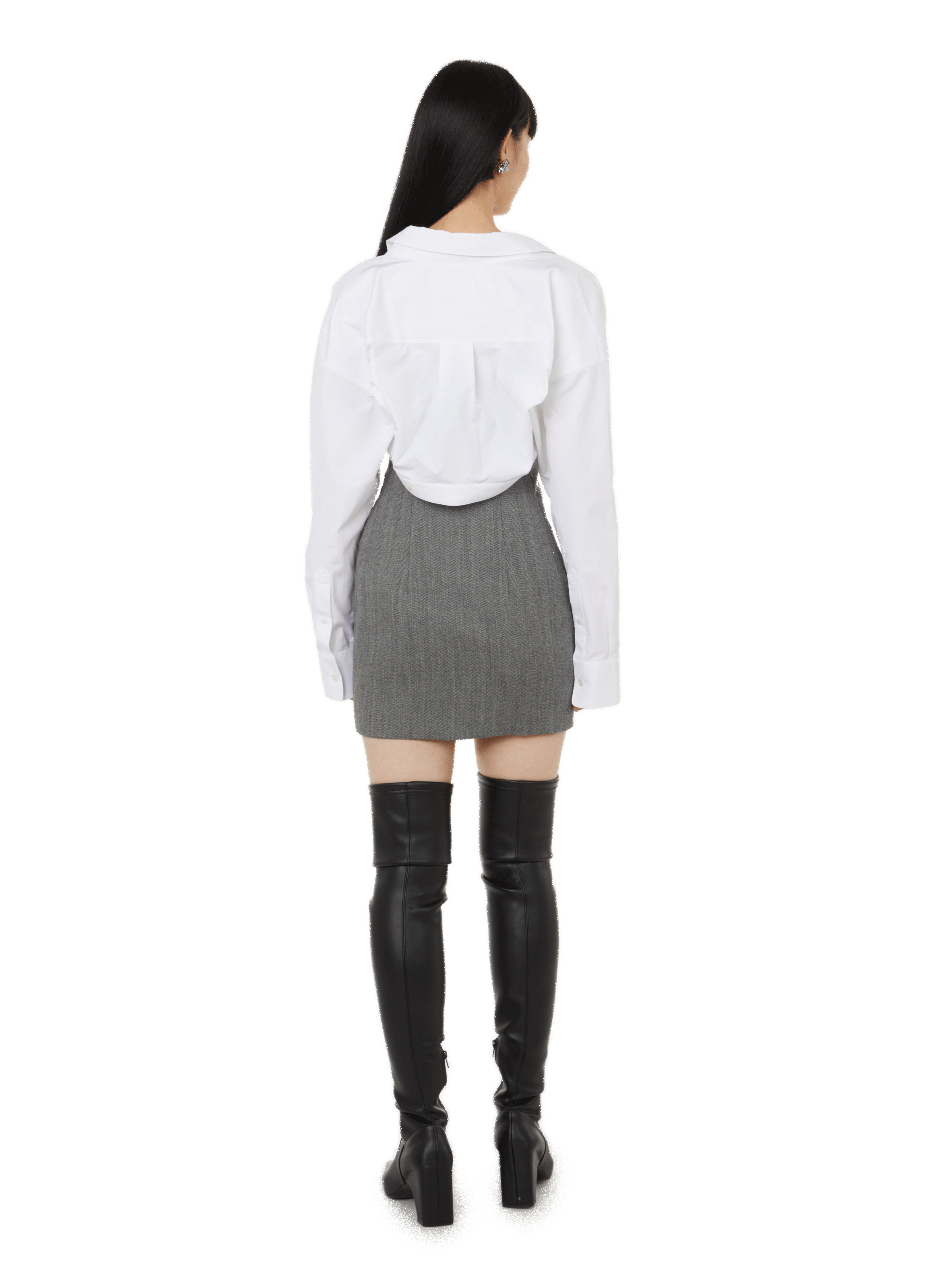 Robe courte en laine avec chemise  ALEXANDER WANG Gris