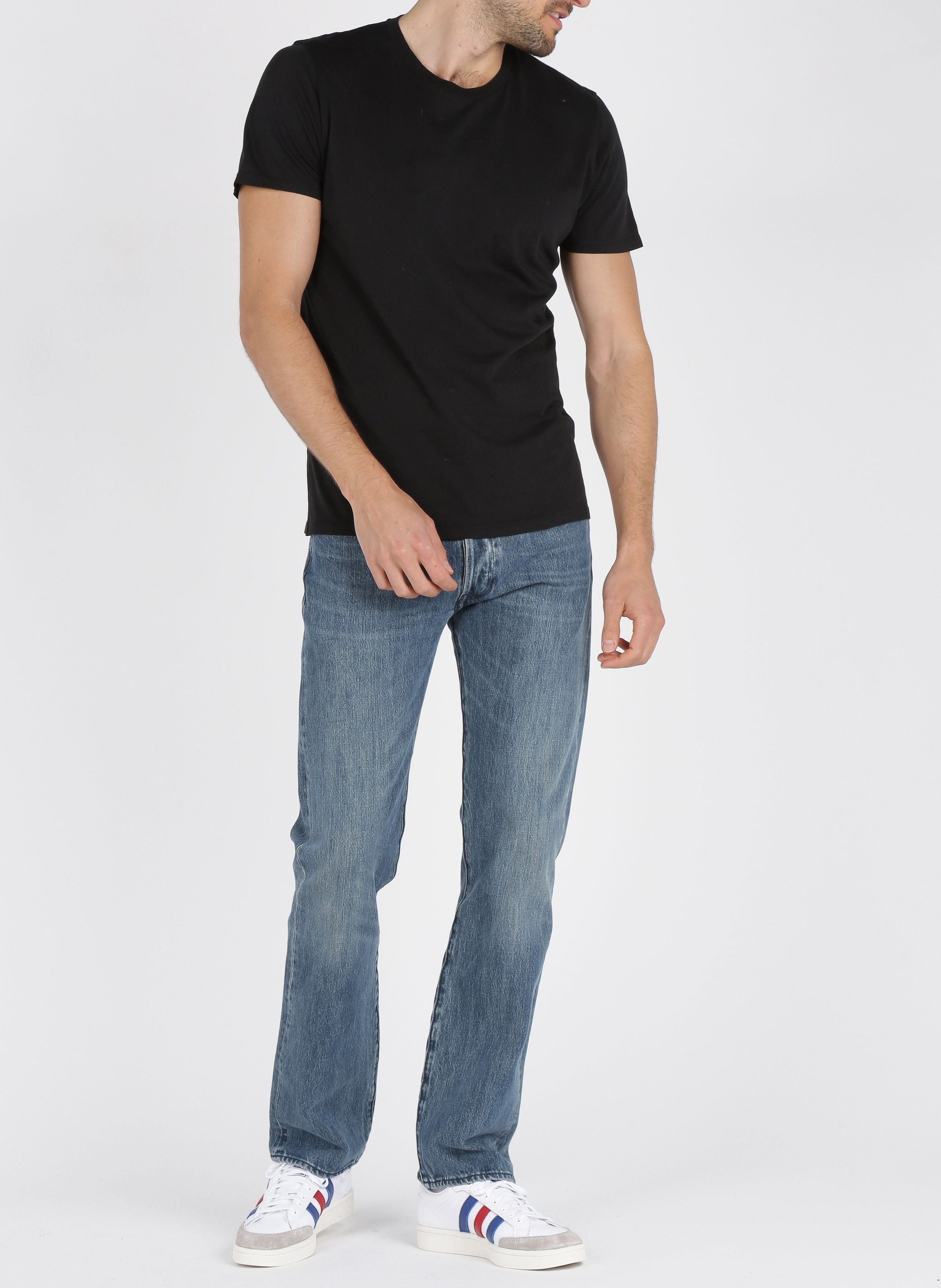 Tee-shirt col rond regular-fit en coton decatur AMERICAN VINTAGE Noir