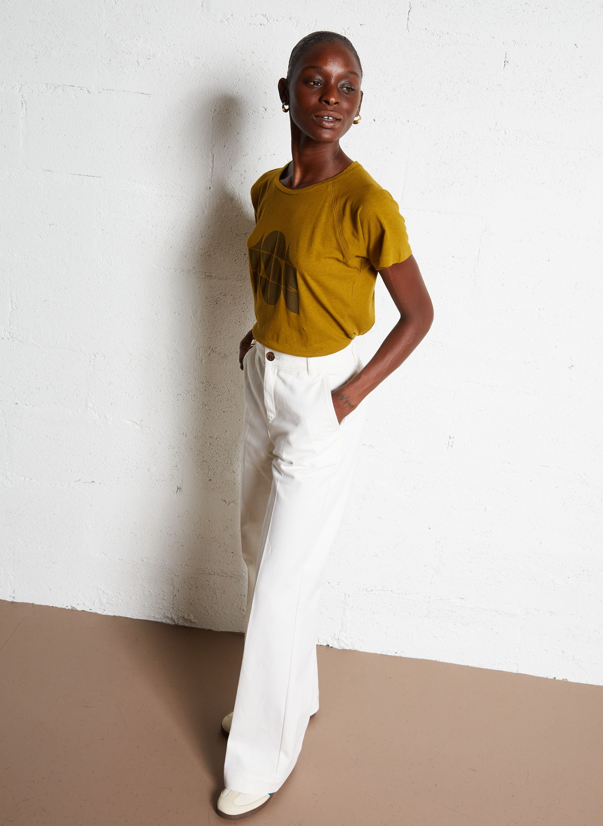 Jean large en coton california SOEUR Blanc