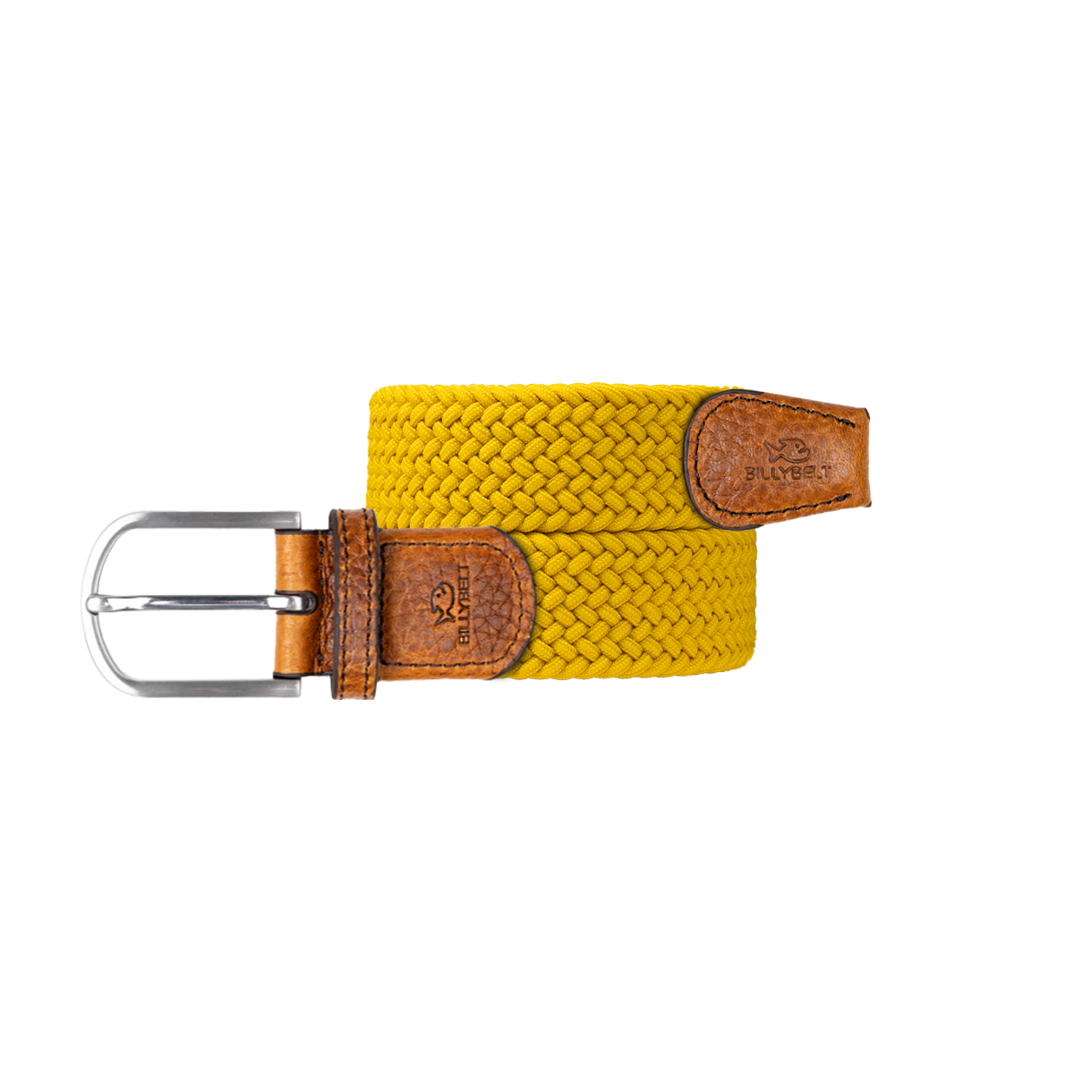 Ceinture tressée élastique unie BILLYBELT Jaune