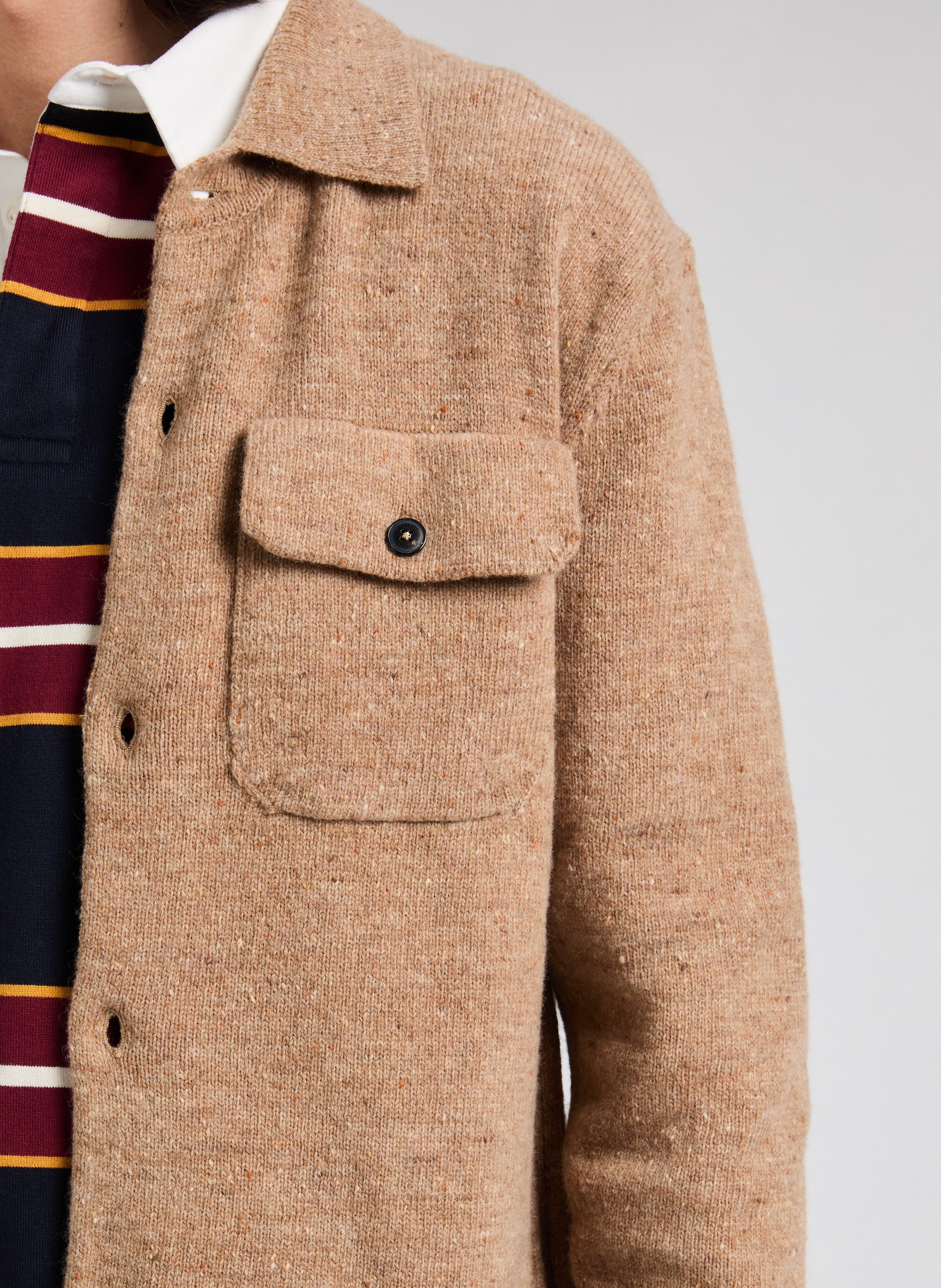 Gilet en laine Donegal HACKETT Beige