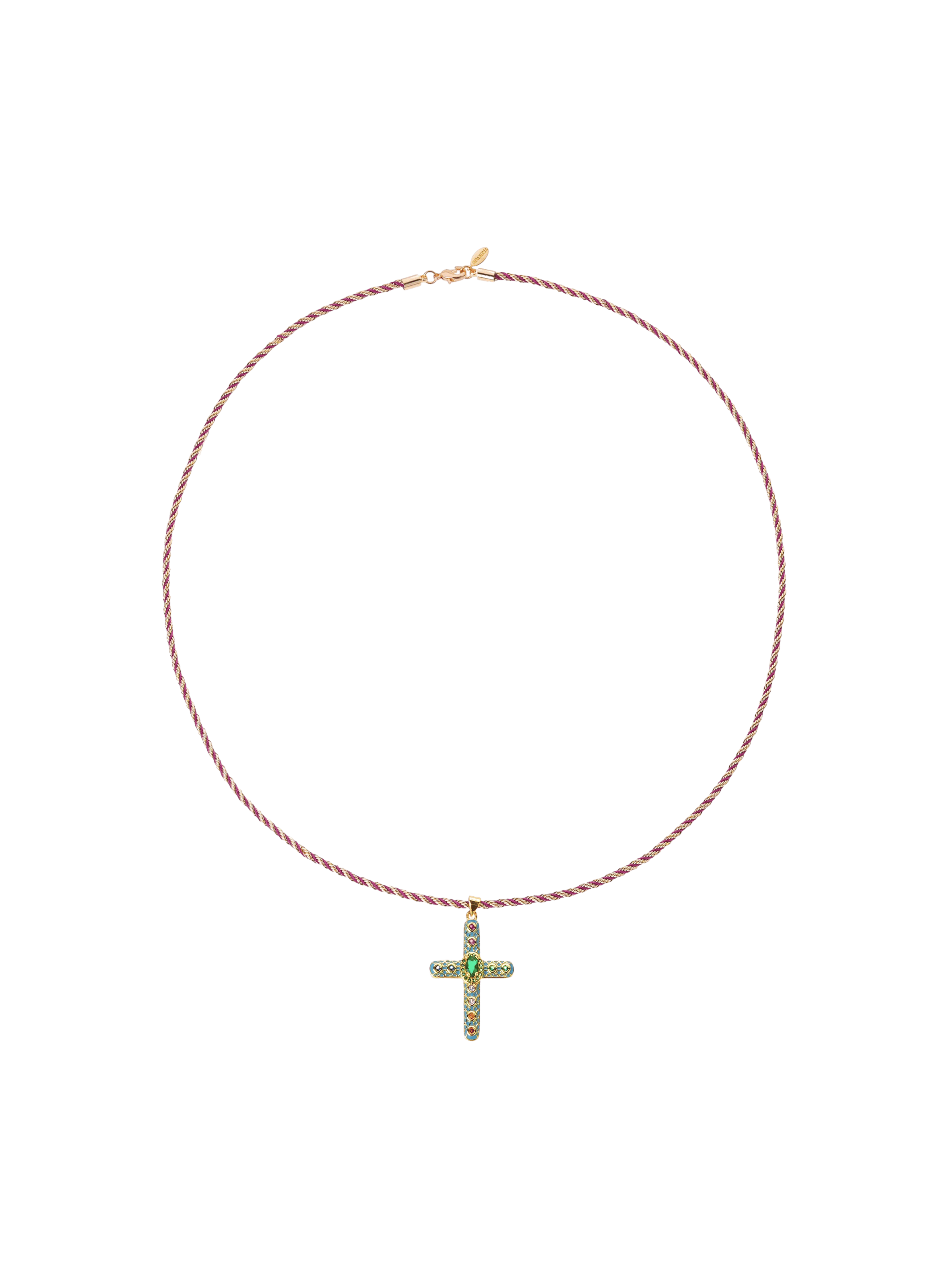 Collier chaîne avec cordon coloré et pendentif boniface HIPANEMA Vert