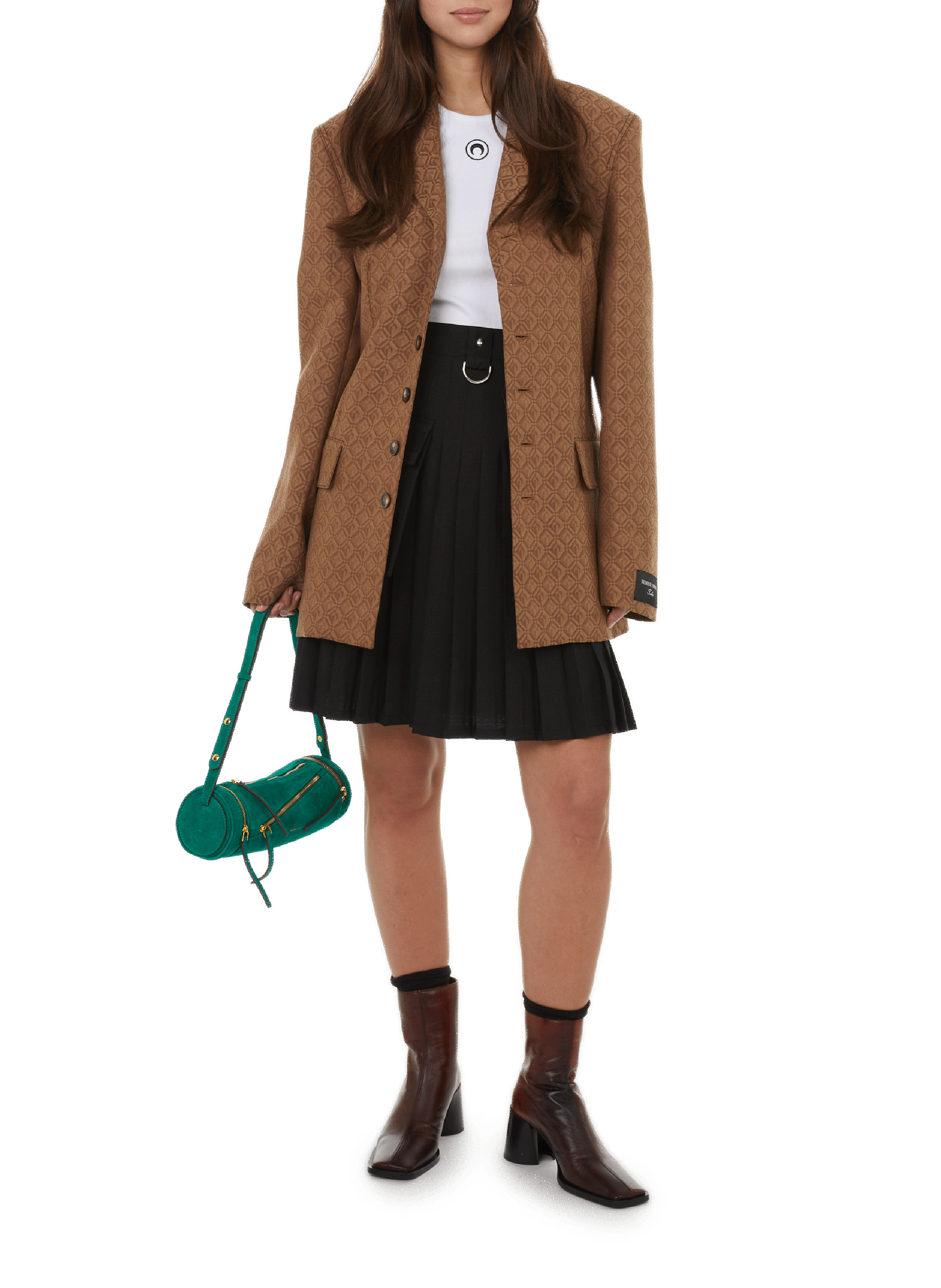 Veste de tailleur imprimé monogramme  MARINE SERRE Marron