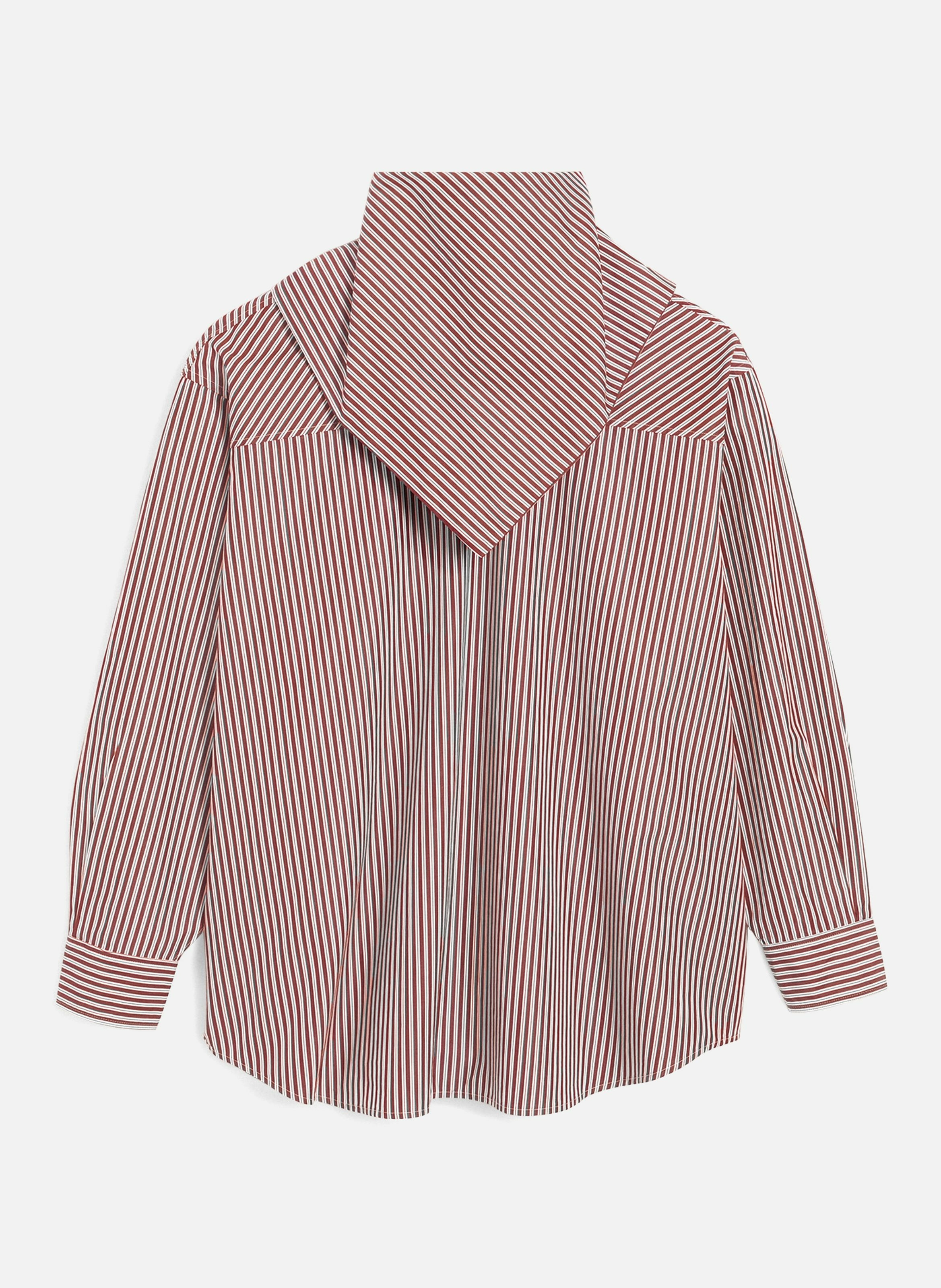 Blouse rayée col bandana manches longues en coton unisexe AMI PARIS Rouge