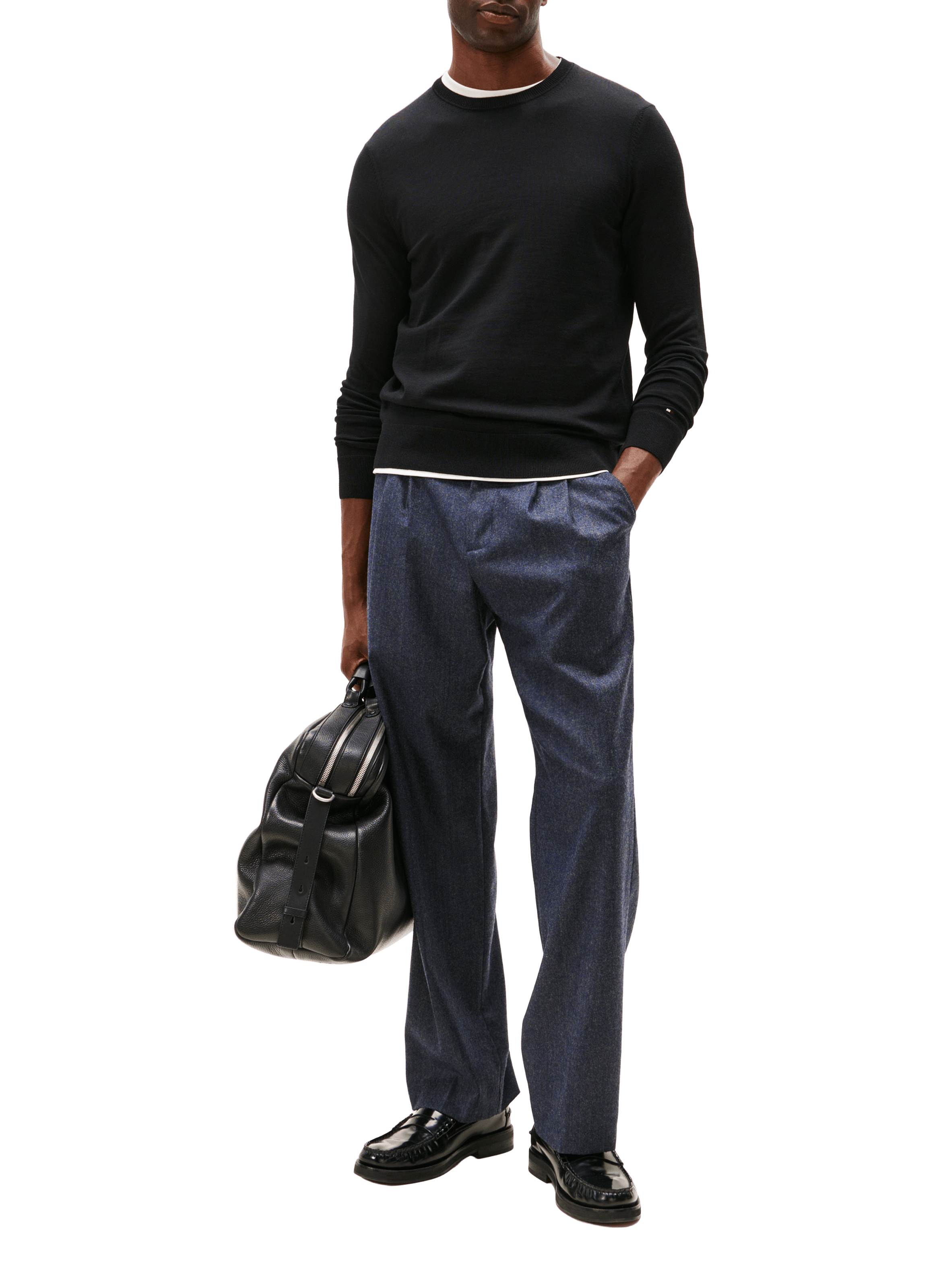 Round neck wool sweater TOMMY HILFIGER Black