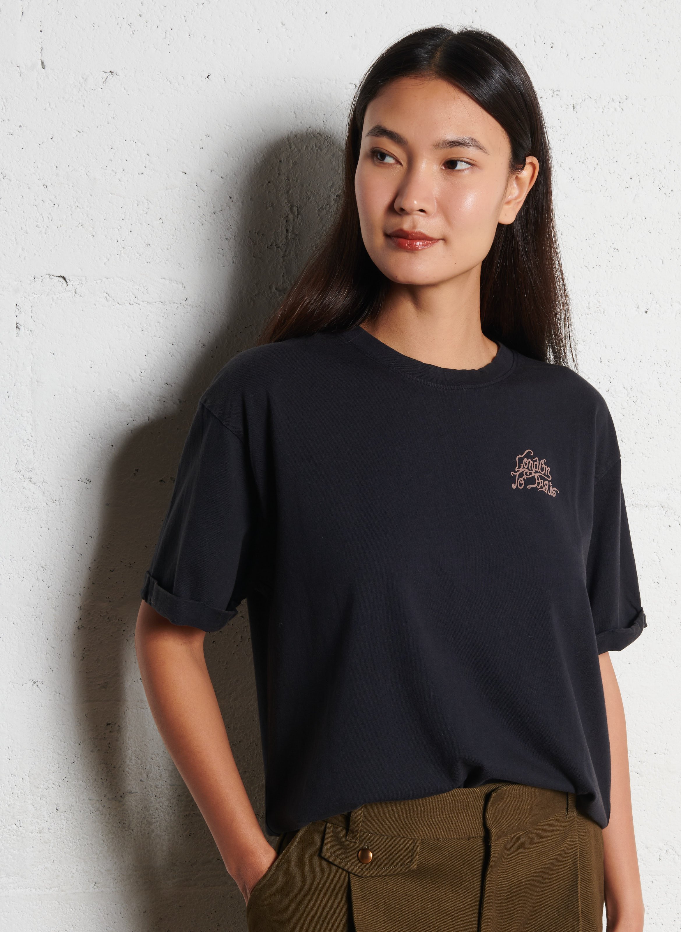 Tee-shirt col rond en coton IKKS Gris