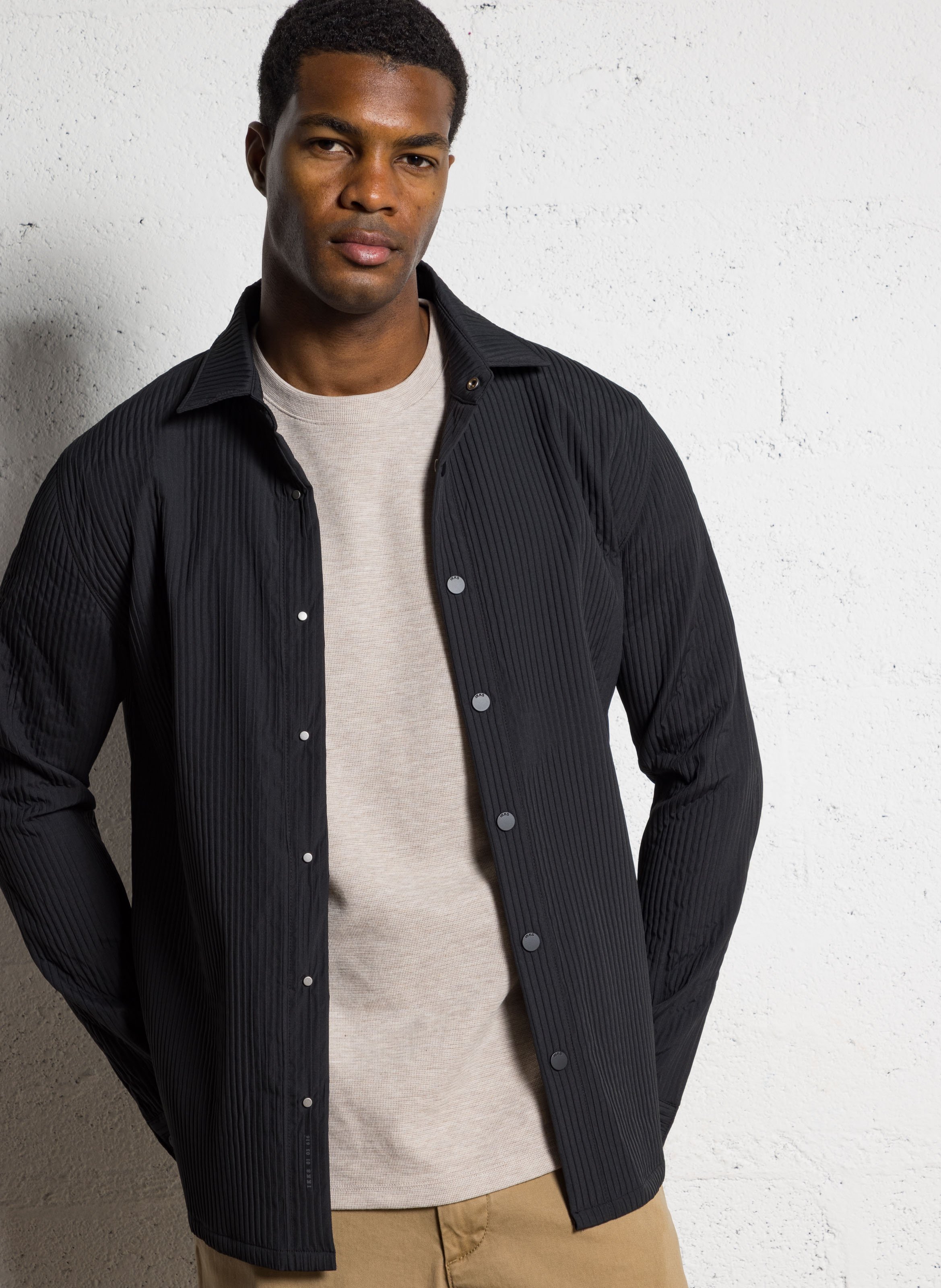 Surchemise col classique matellassée IKKS Noir