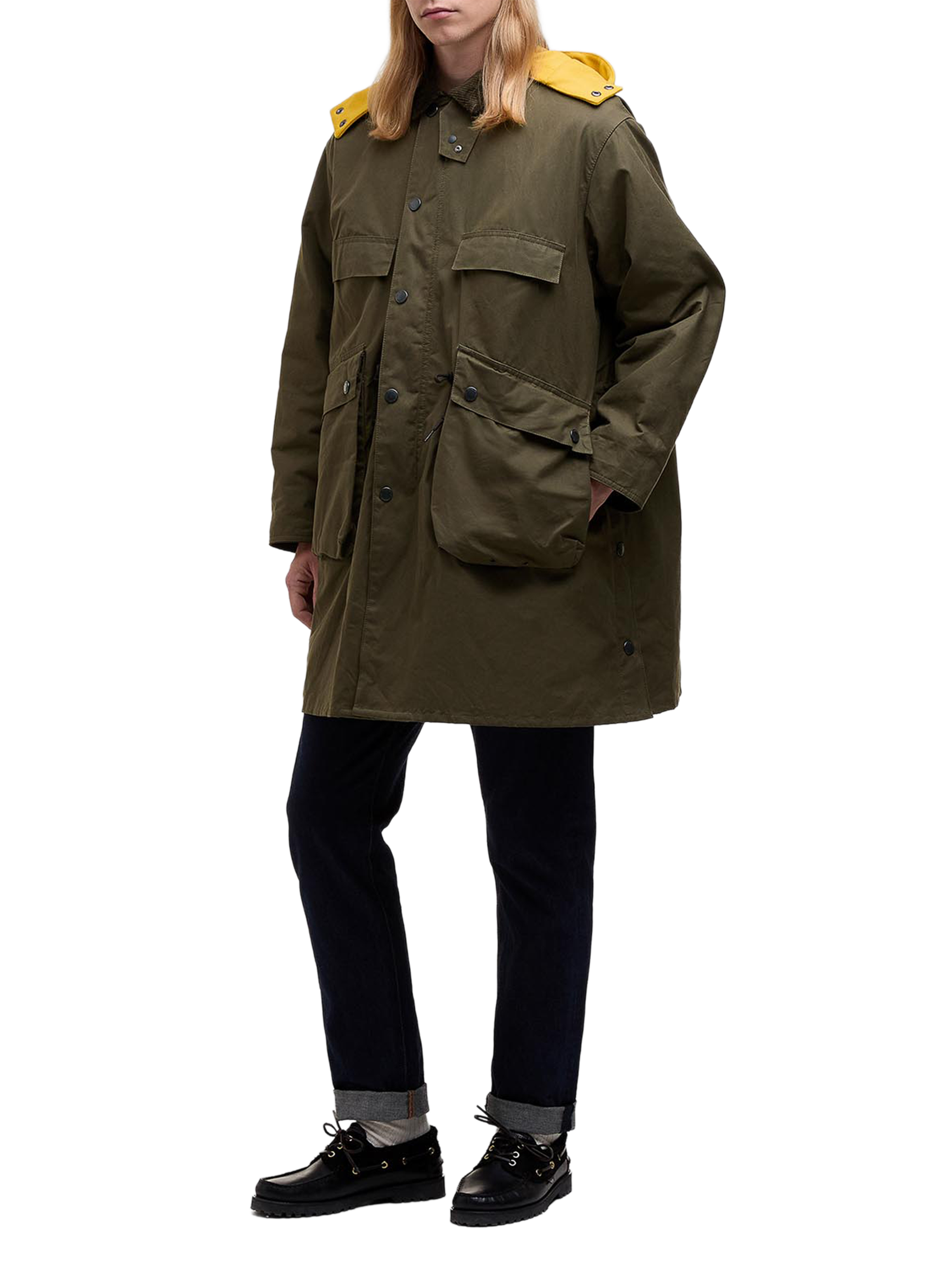 Mid-length cotton jacket BARBOUR Green