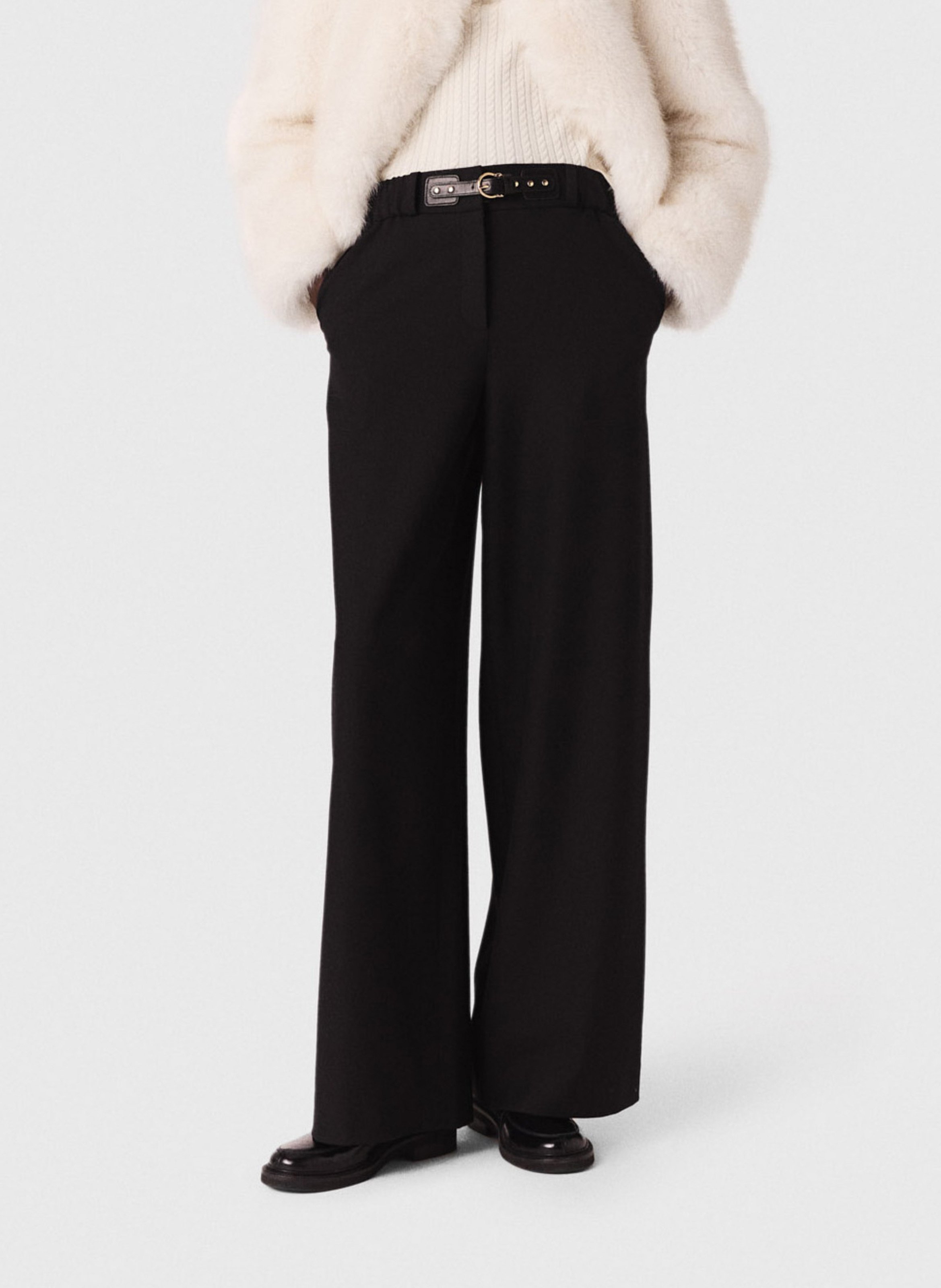 Pantalon large MAJE Noir