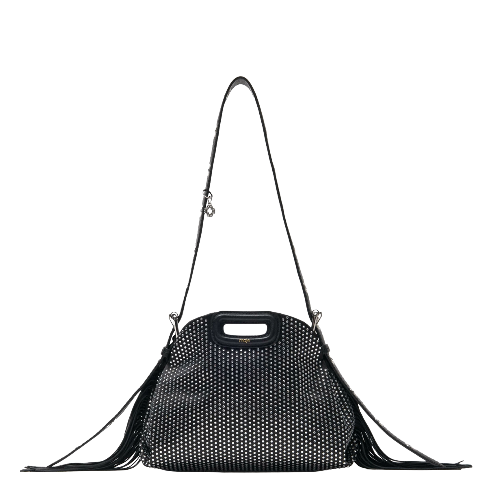 Sac bandoulière à strass miss m mini MAJE Noir