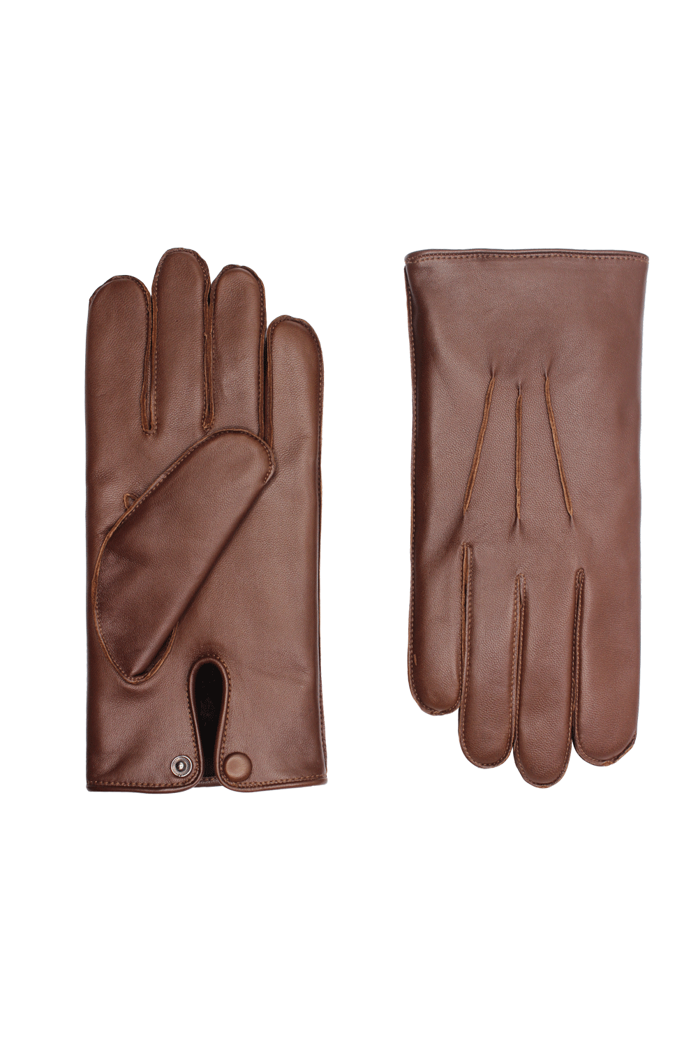 AGNELLE Oscar gants homme en cuir doublés lapin Marron