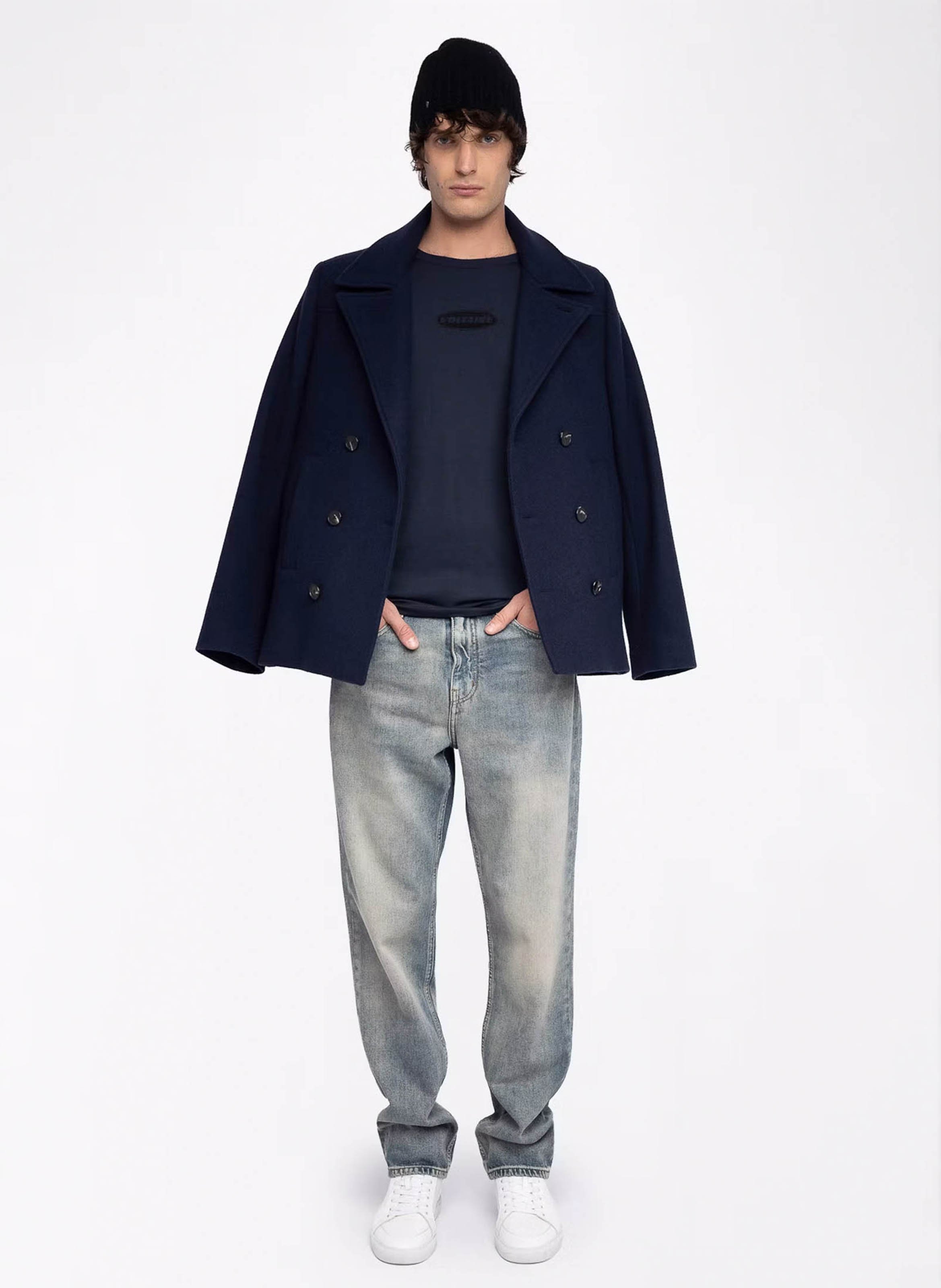 Tee-shirt droit col rond en coton tommy ZADIG&VOLTAIRE Bleu