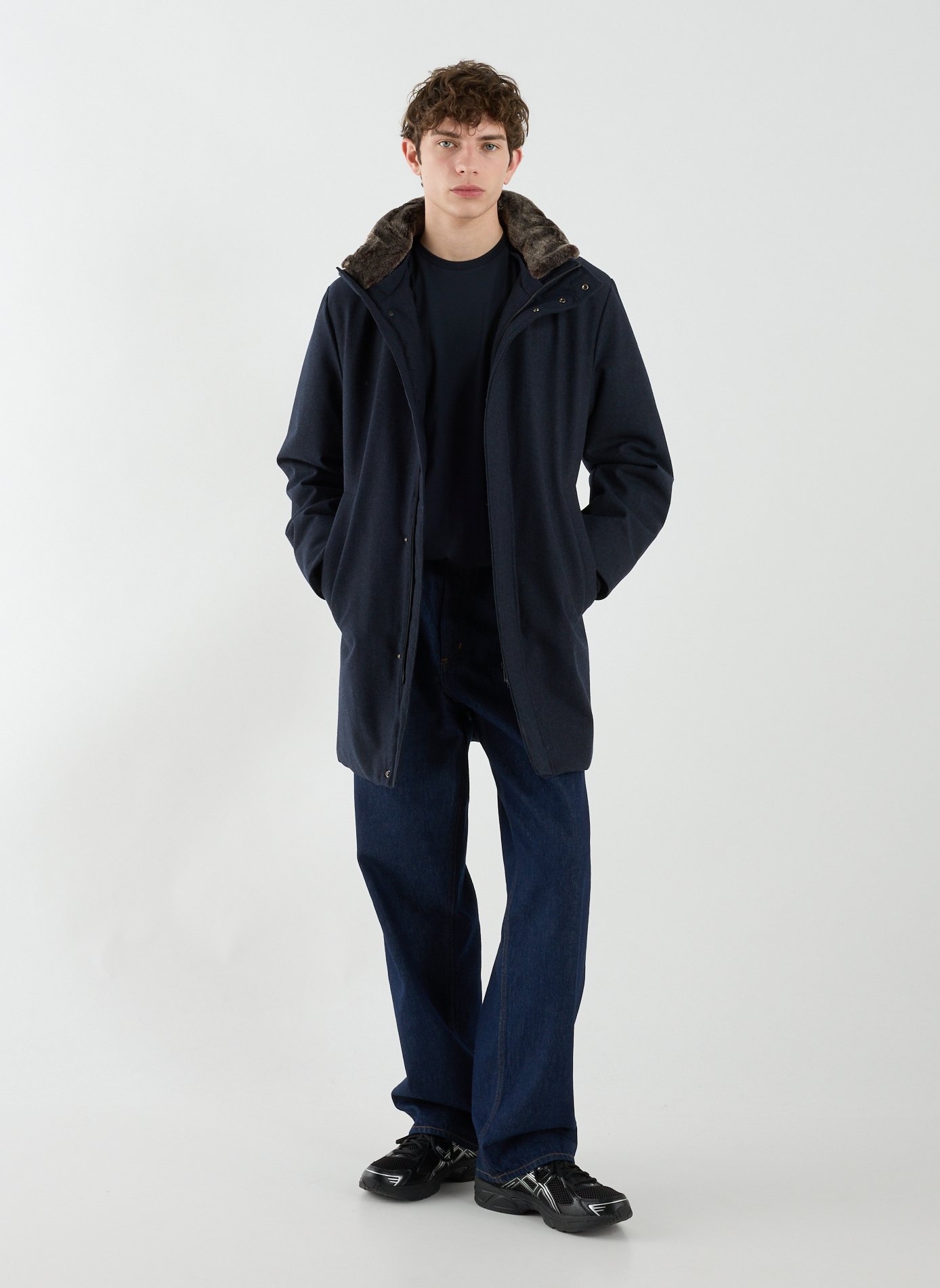 Wool Blend High Neck Parka STRELLSON Blue