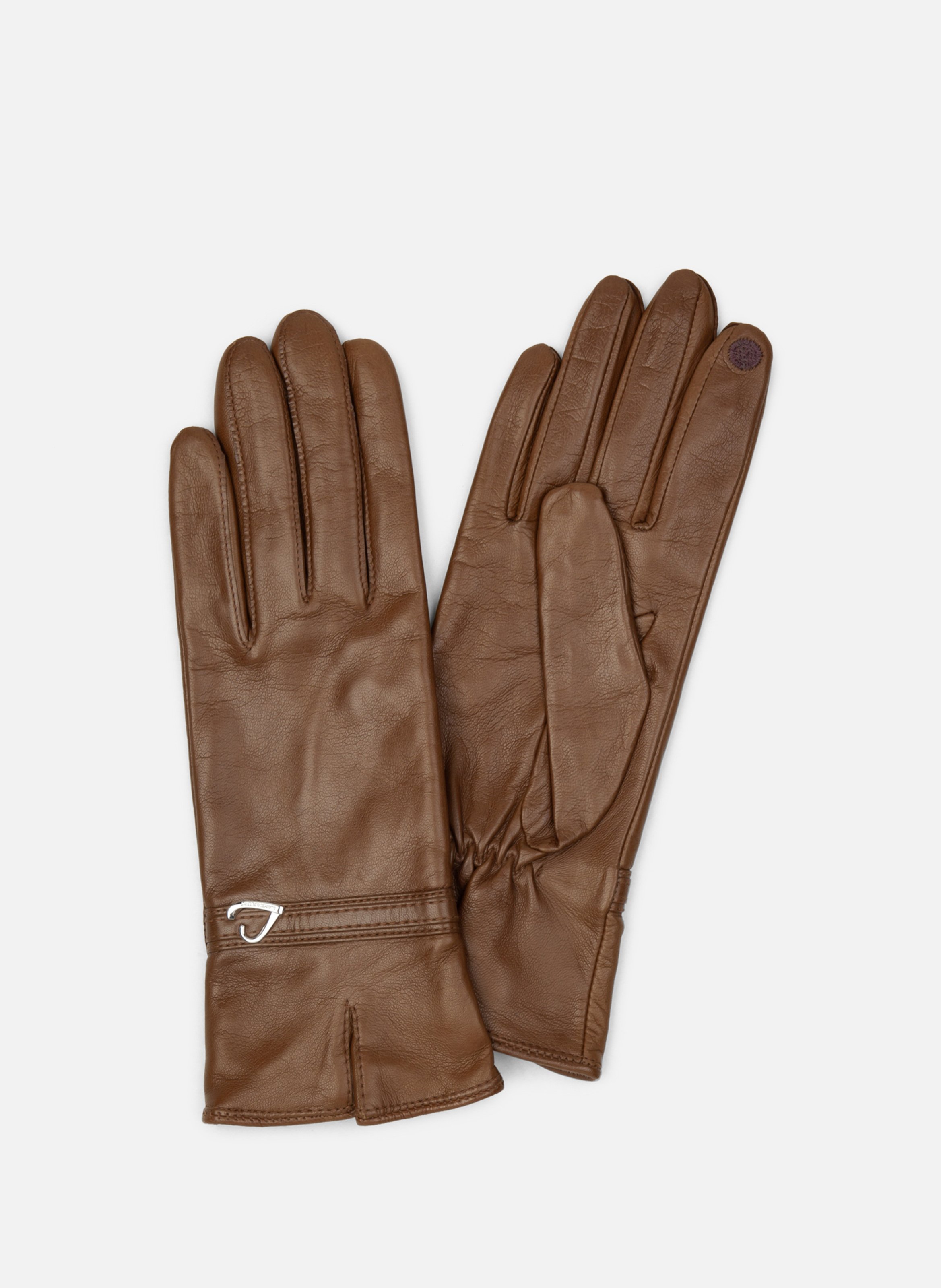 LANCASTER Lambskin gloves Brown