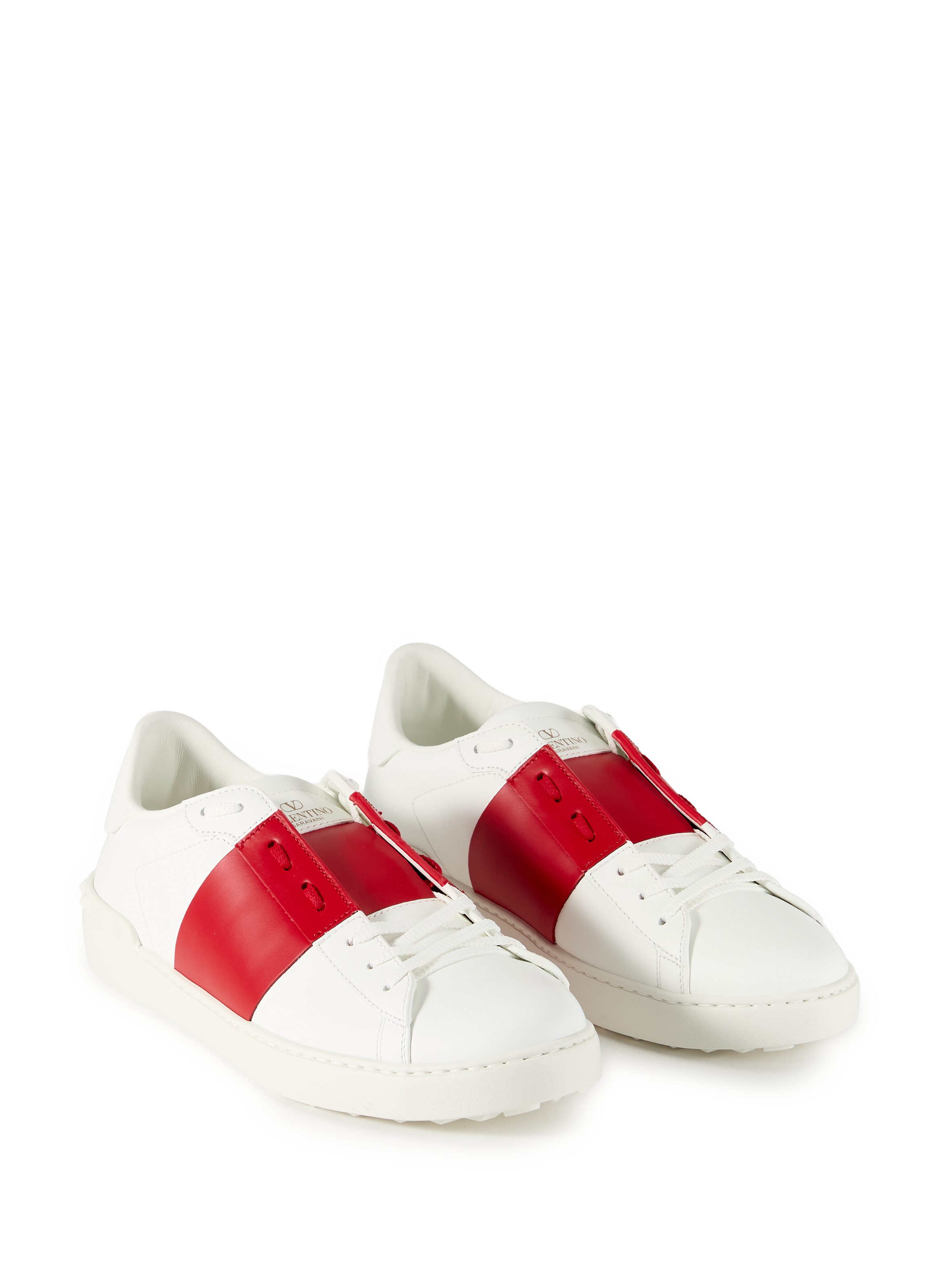 Baskets crantées en cuir VALENTINO Blanc