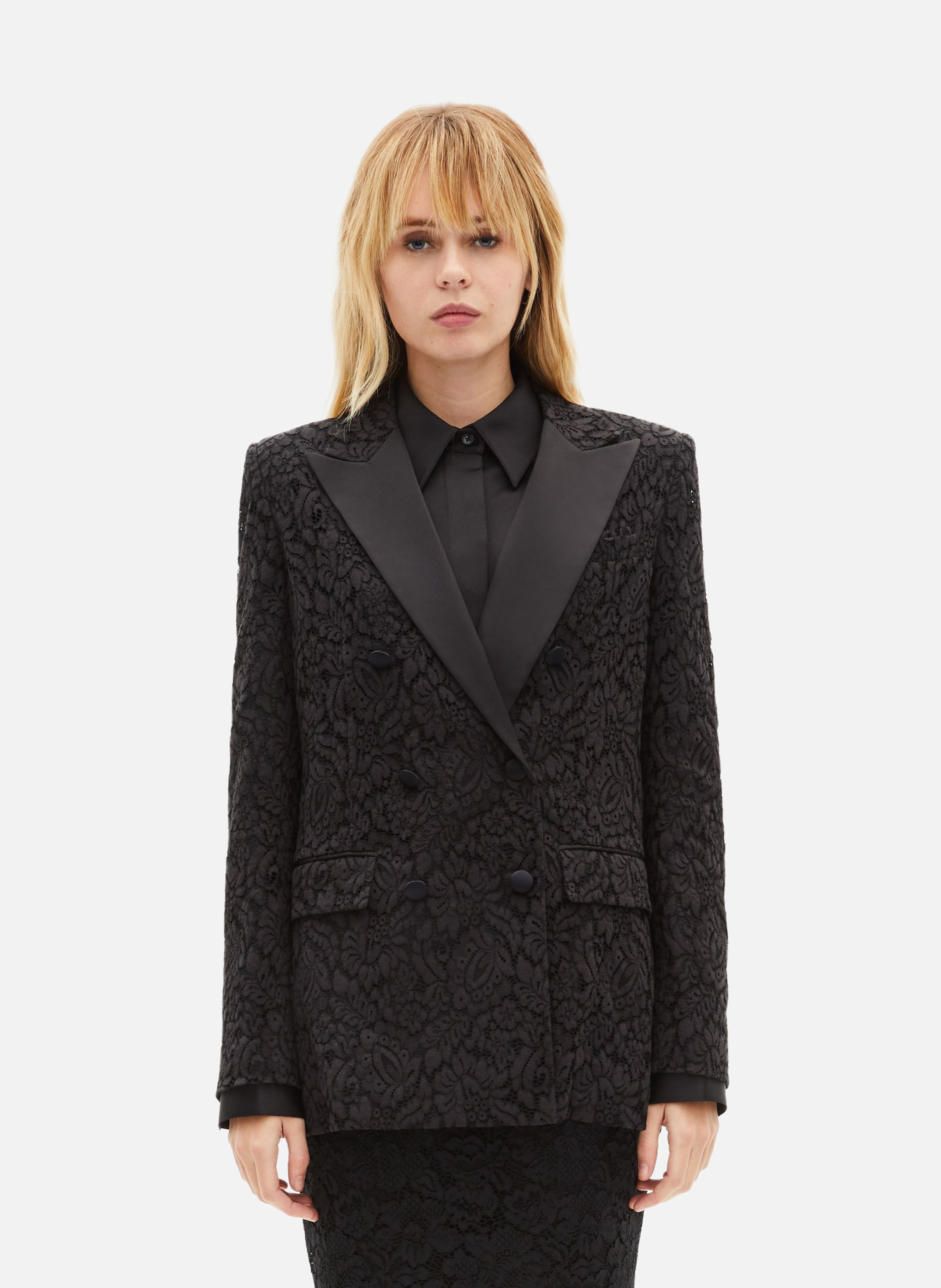 Veste tailleur en dentelle THE KOOPLES Noir