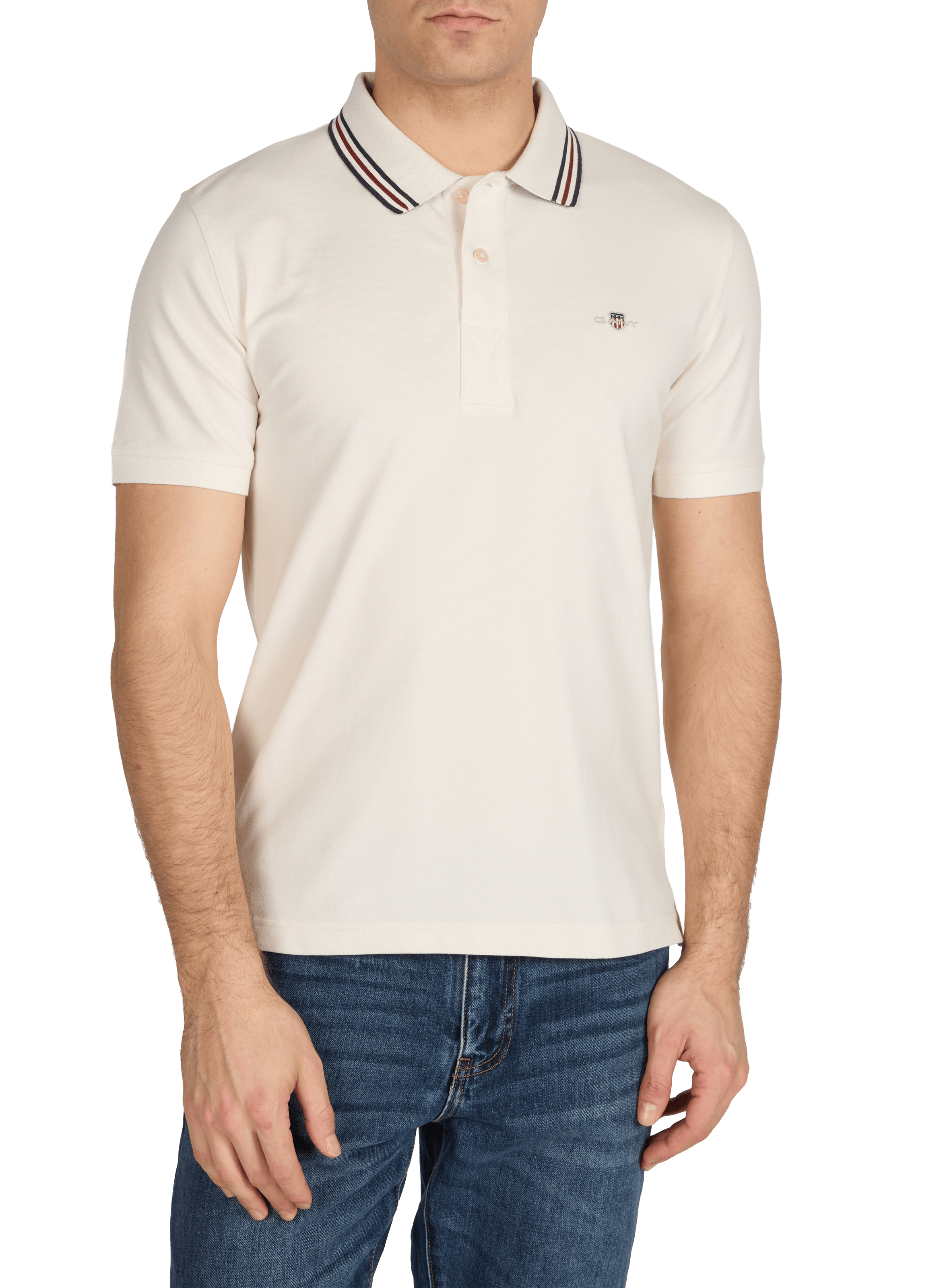 Polo à manches courtes en coton mélangé GANT Beige