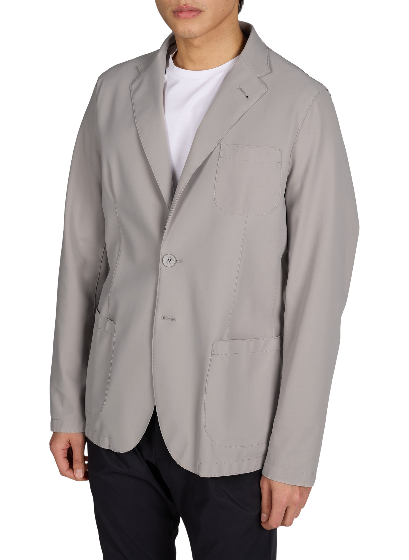 Solid straight blazer HERNO Grey