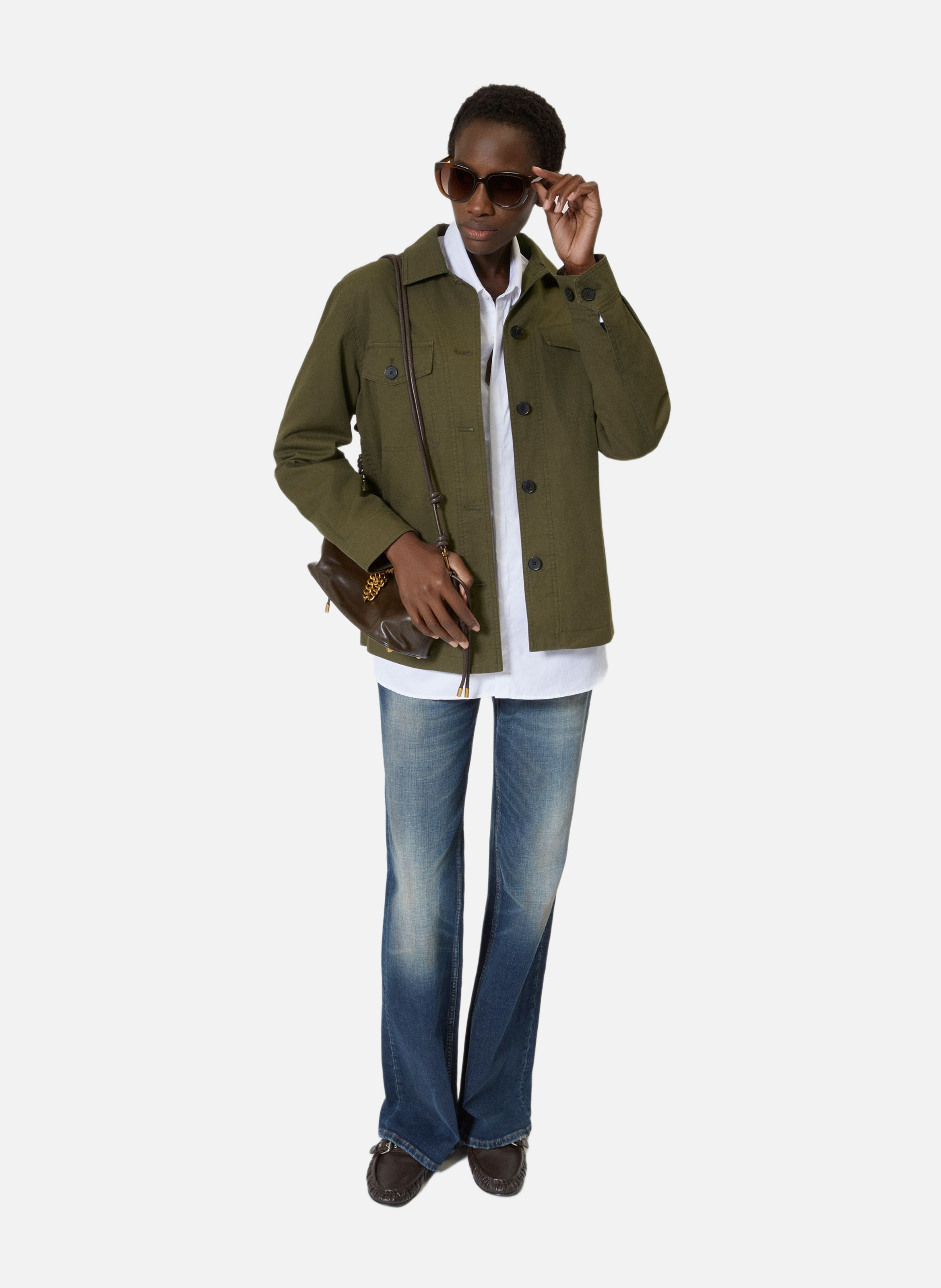 Blouson dos brodé en coton THE KOOPLES Vert