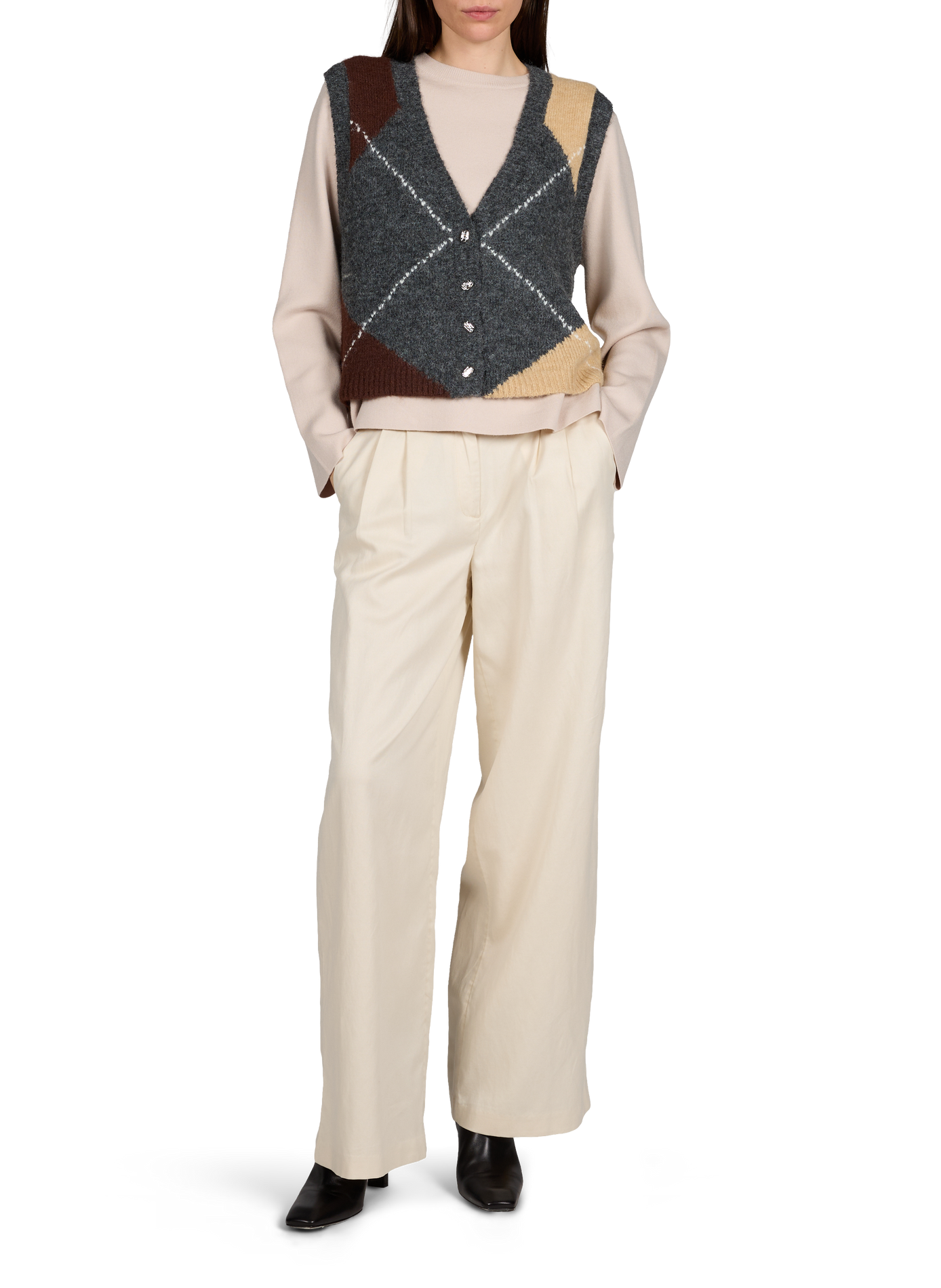 Gilet encolure V sans manches OBJECT Gris