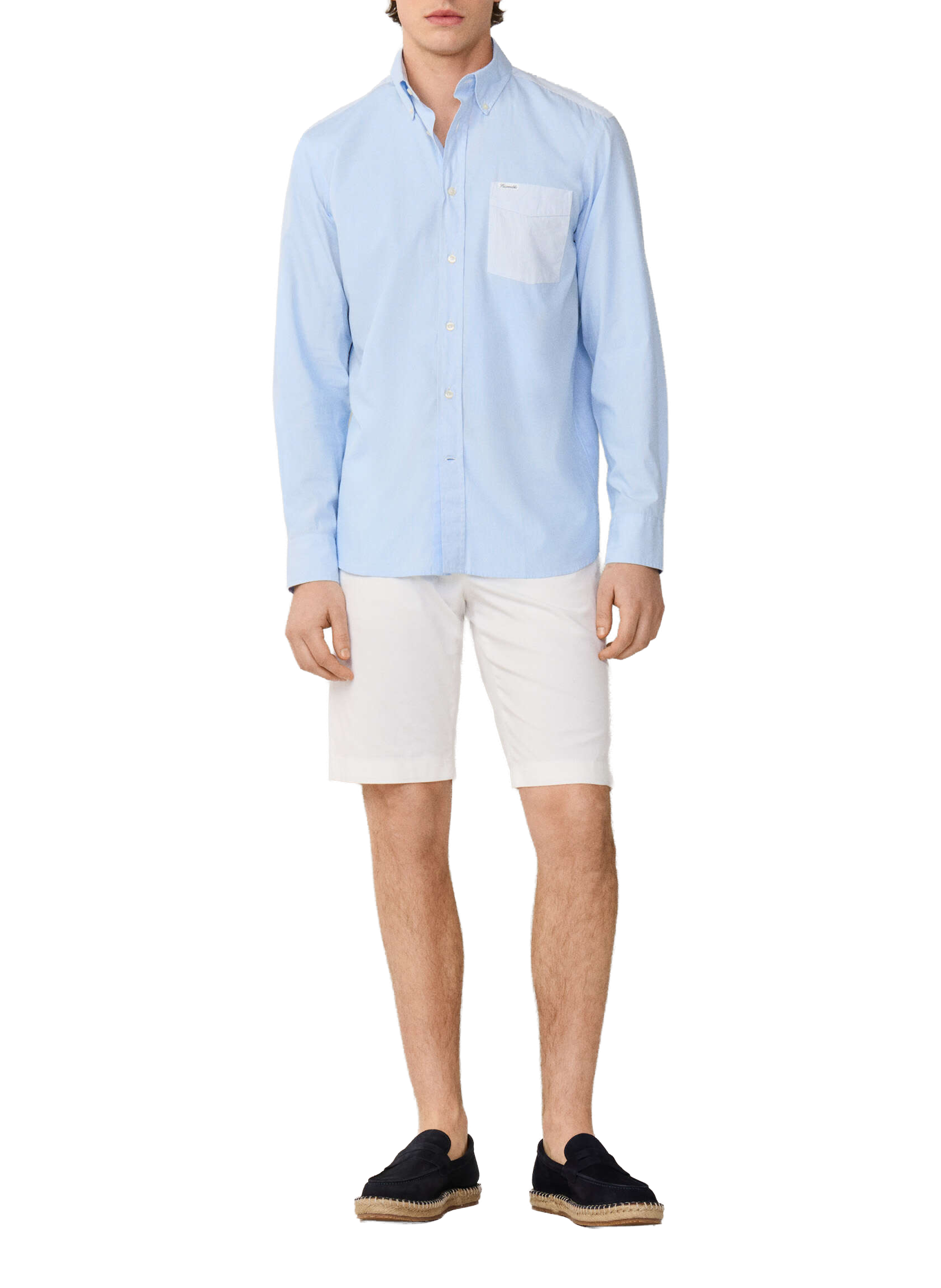 Shirt with embroidered brand logo on the back in cotton FACONNABLE Blue