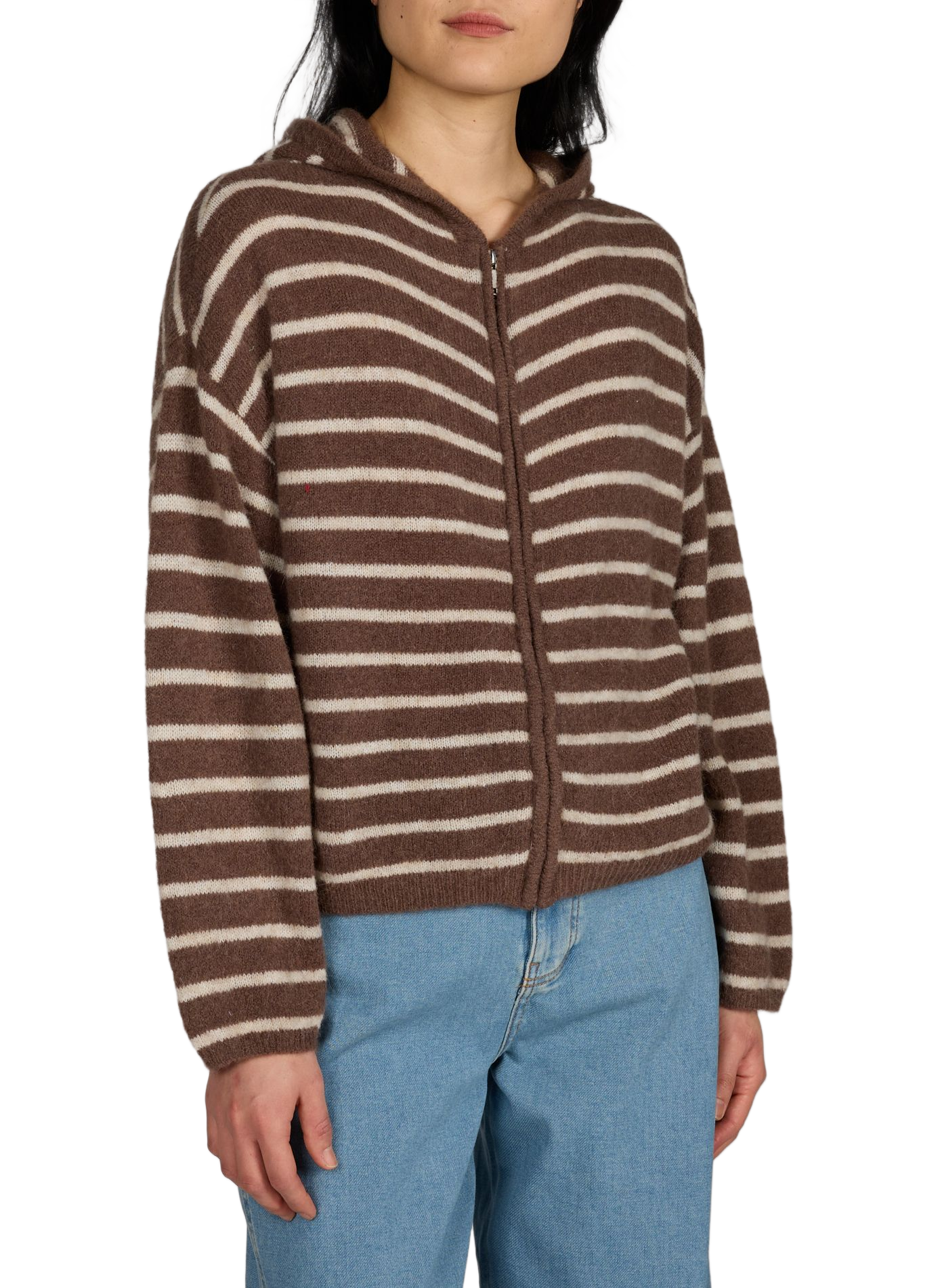 Striped wool blend cardigan MSCH Brown