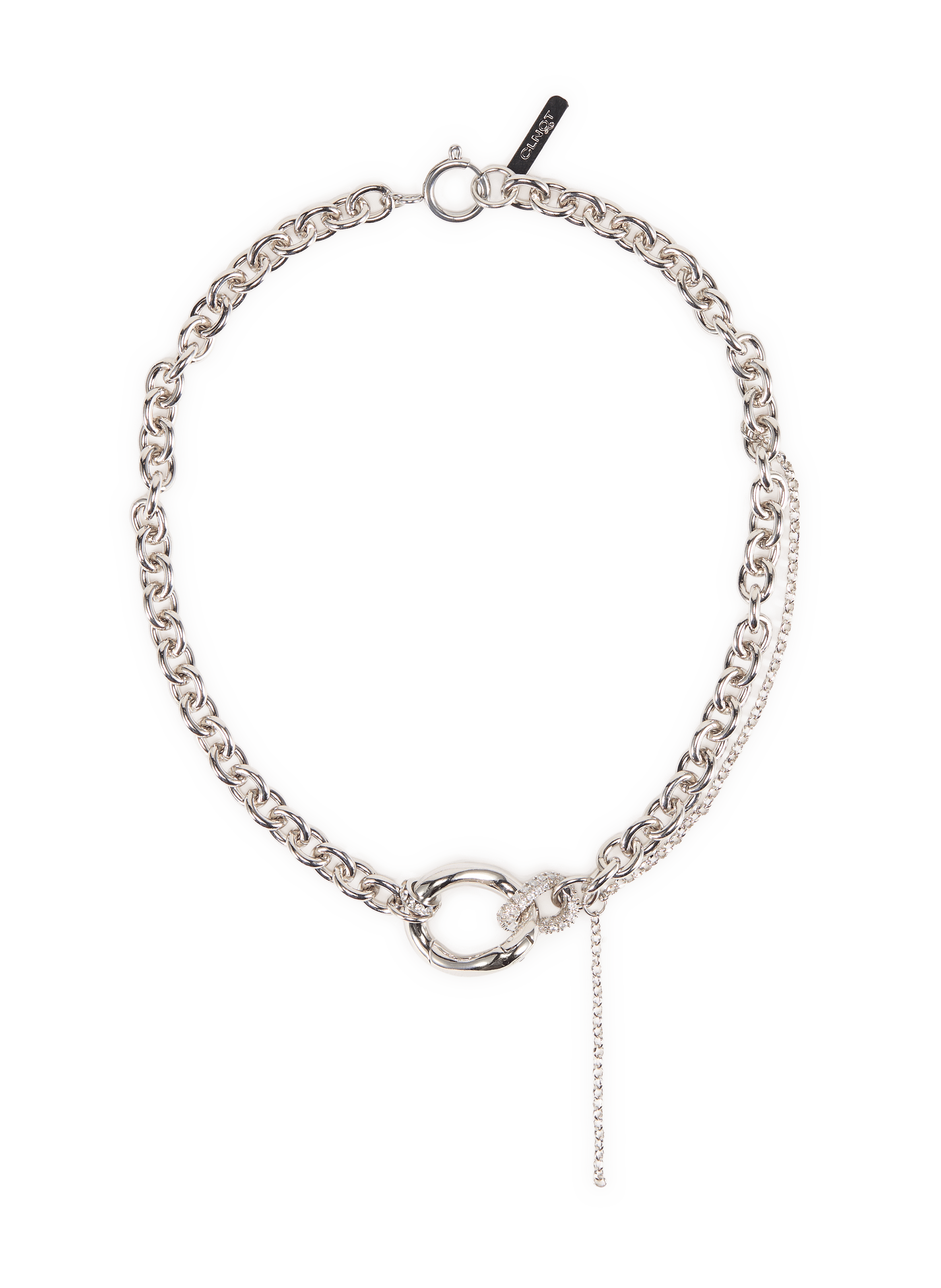 Collier Brett maillons et chaîne suspendue JUSTINE CLENQUET Argent