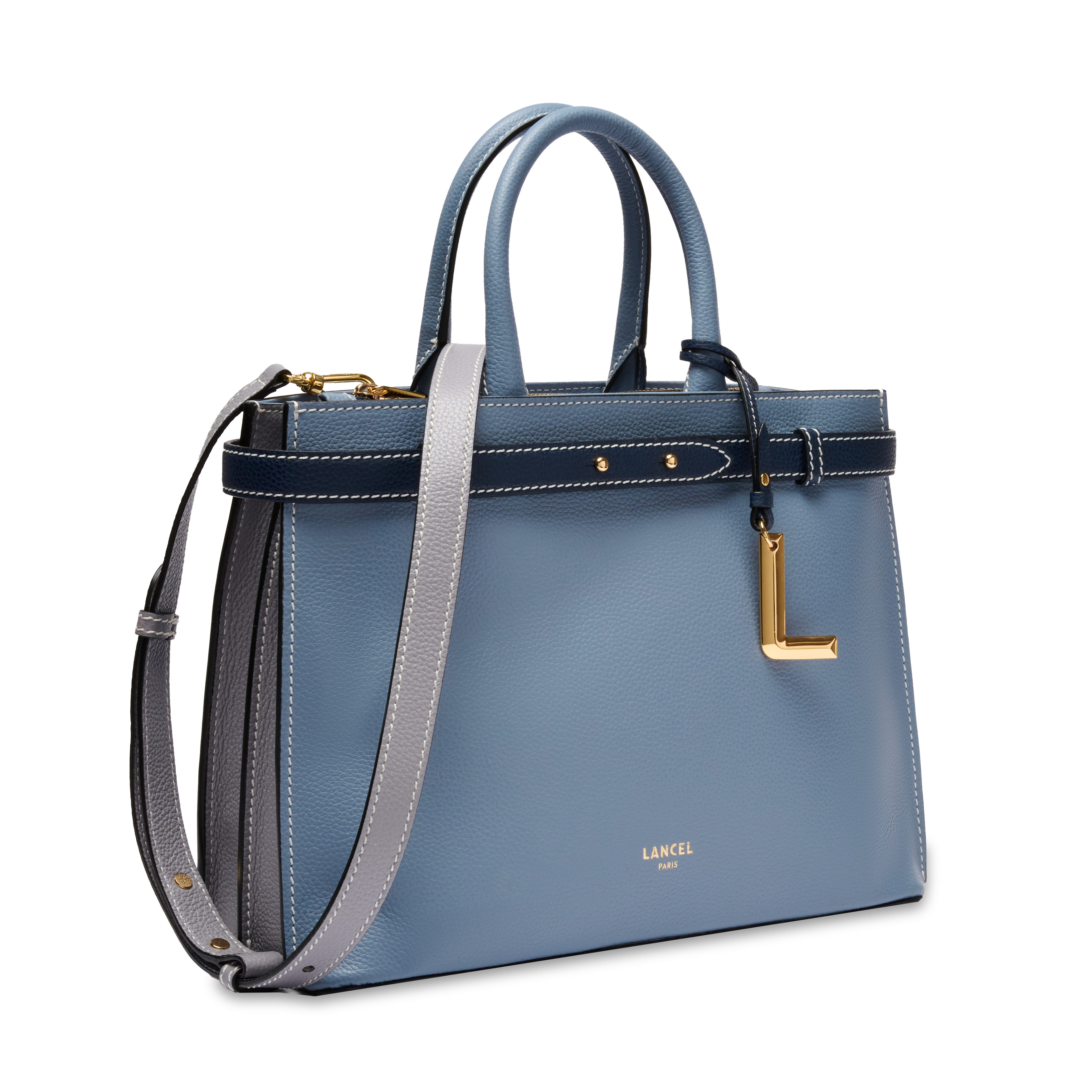 Faubourg medium zipped carryall bag by lancel in leather LANCEL Blue