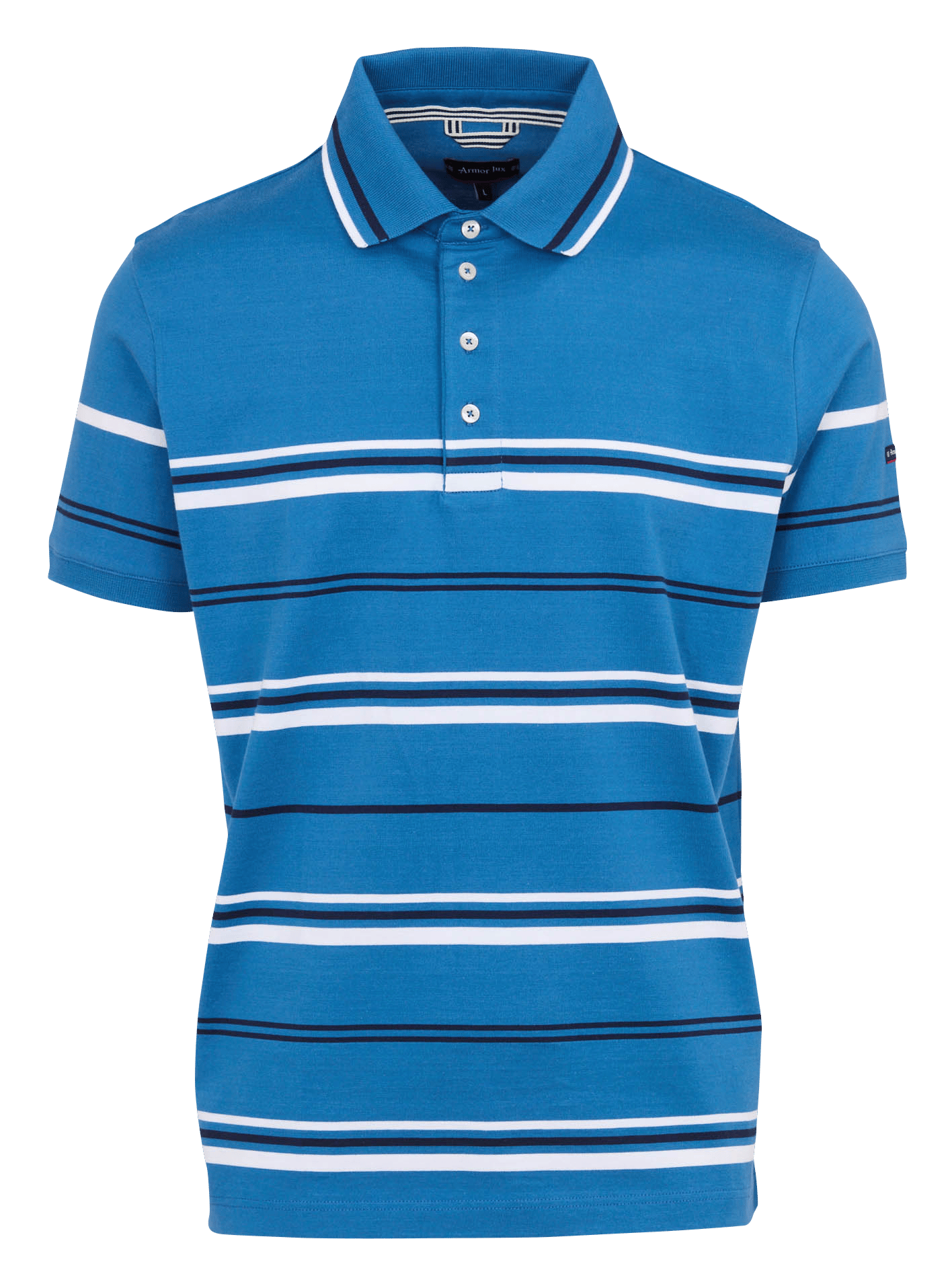 Polo droit manches courtes à rayures ARMOR-LUX Blauw