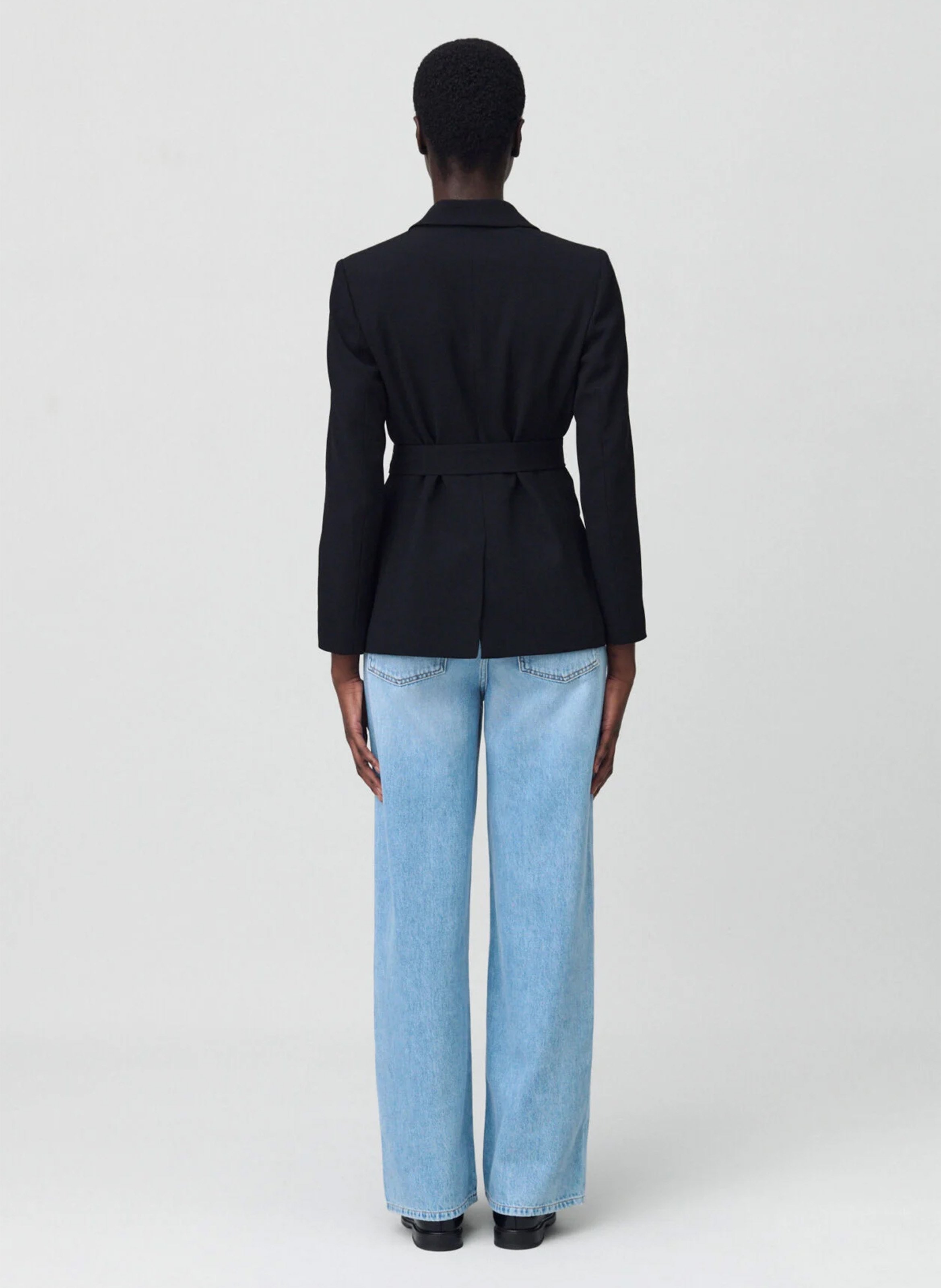 Veste col tailleur ceinturée CLAUDIE PIERLOT Noir