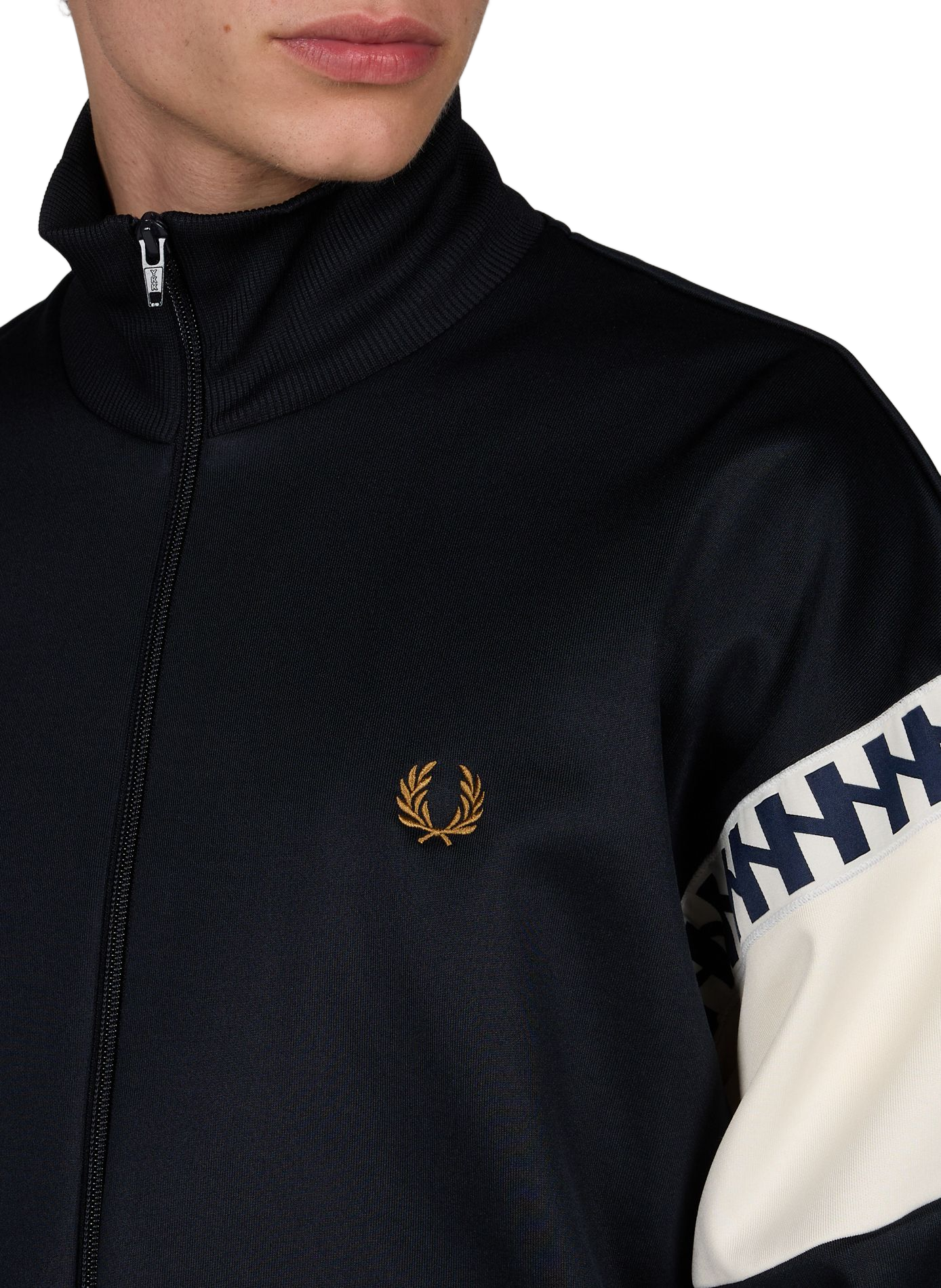 Tracksuit jacket with contrasting panels FRED PERRY Blue