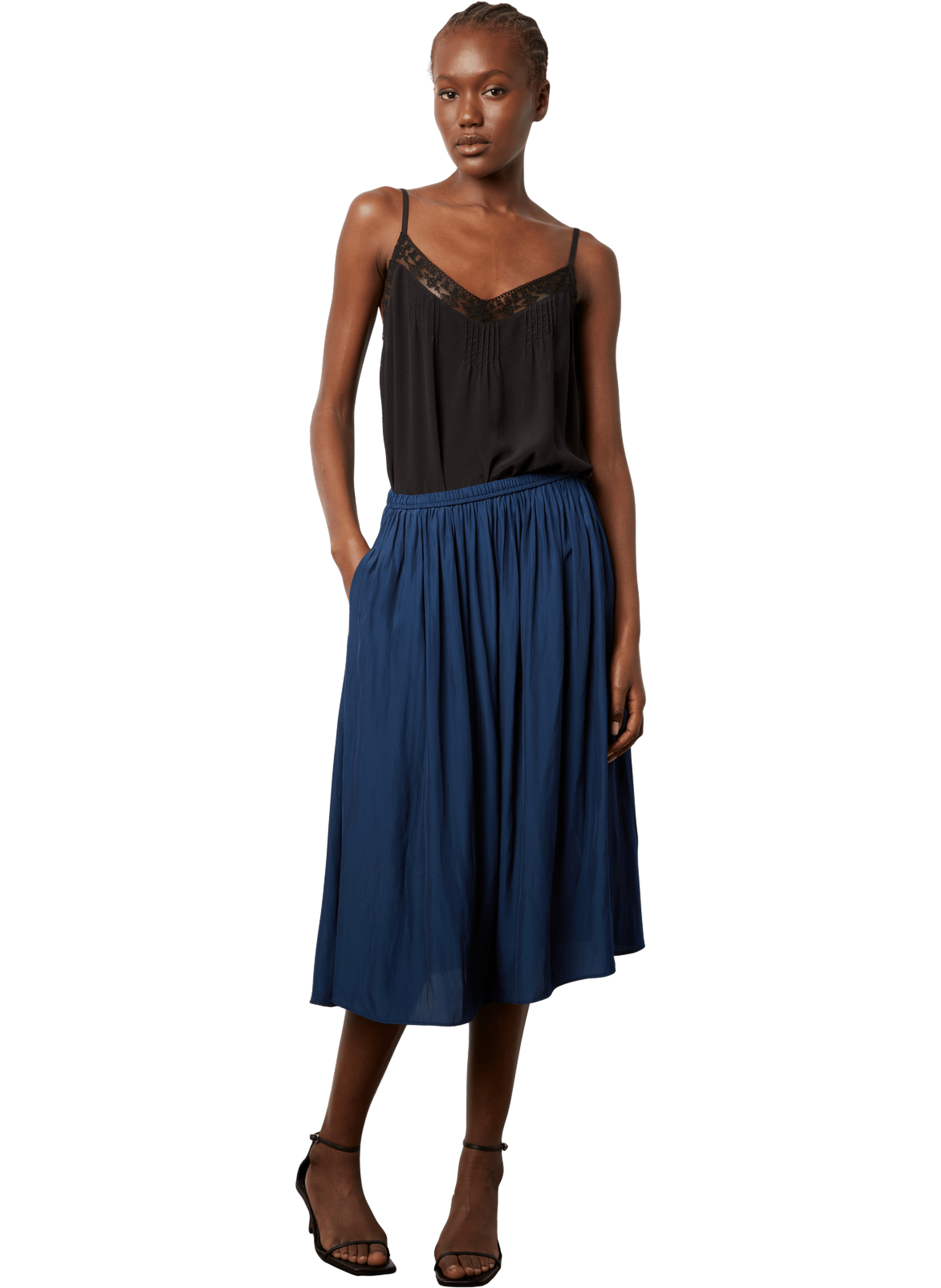 Jupe courte en satin plissé - dinah GERARD DAREL Bleu