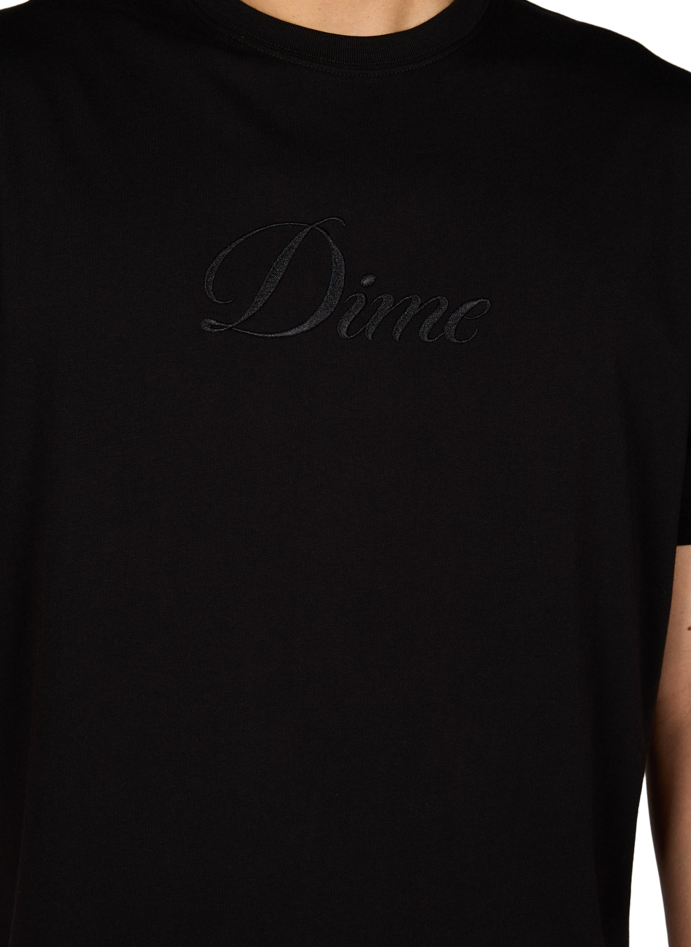 T-shirt brodé à manches courtes en coton DIME Noir