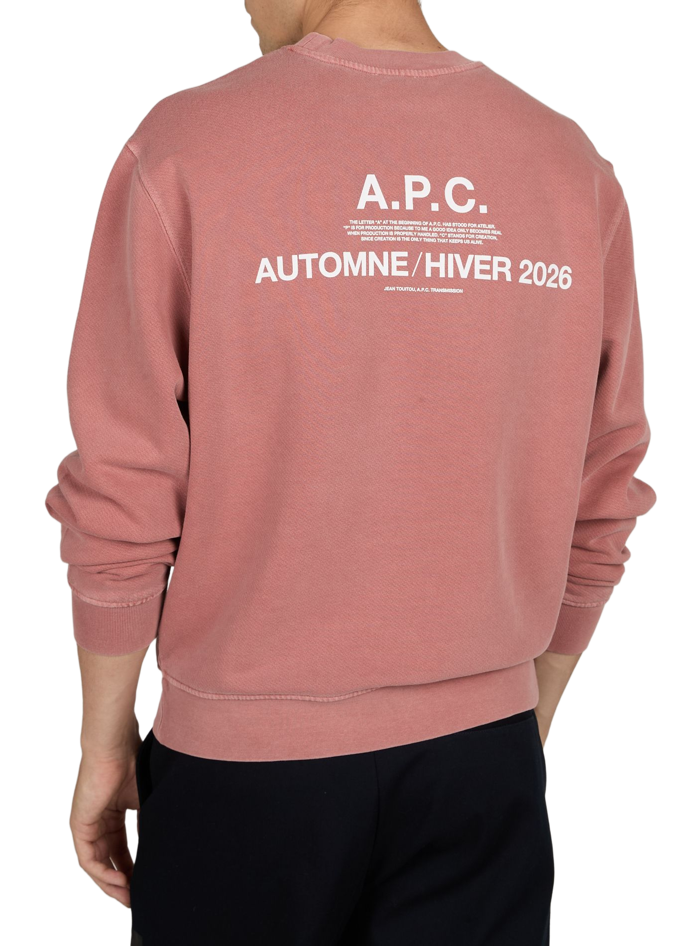 Sweatshirt droit à logo en coton A.P.C. Rose