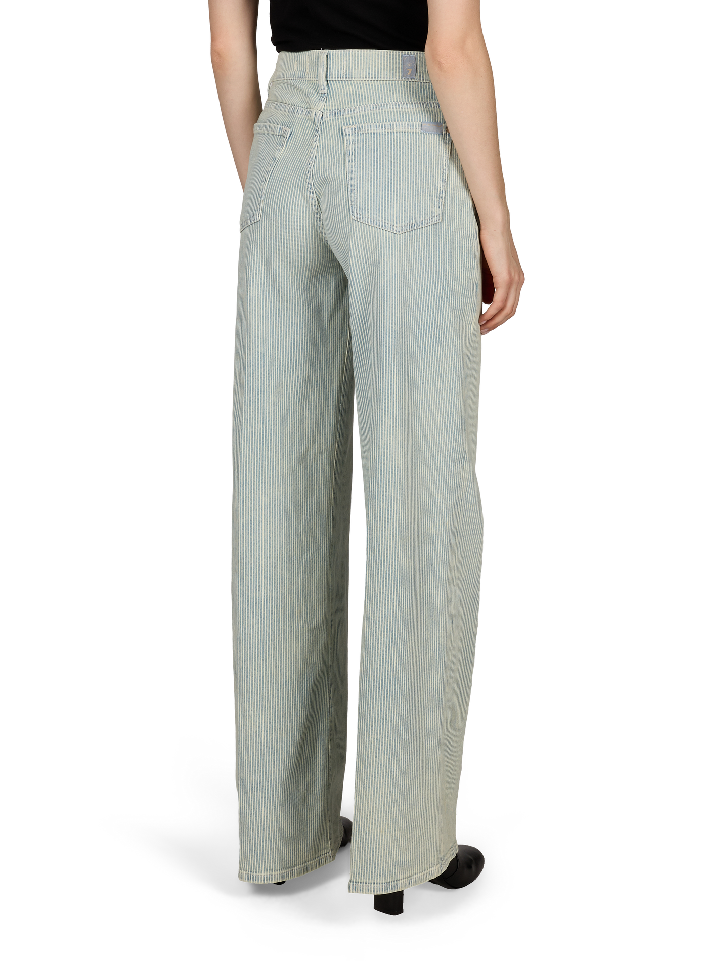 Jean Lotta à rayures en coton mélangé 7 FOR ALL MANKIND Bleu