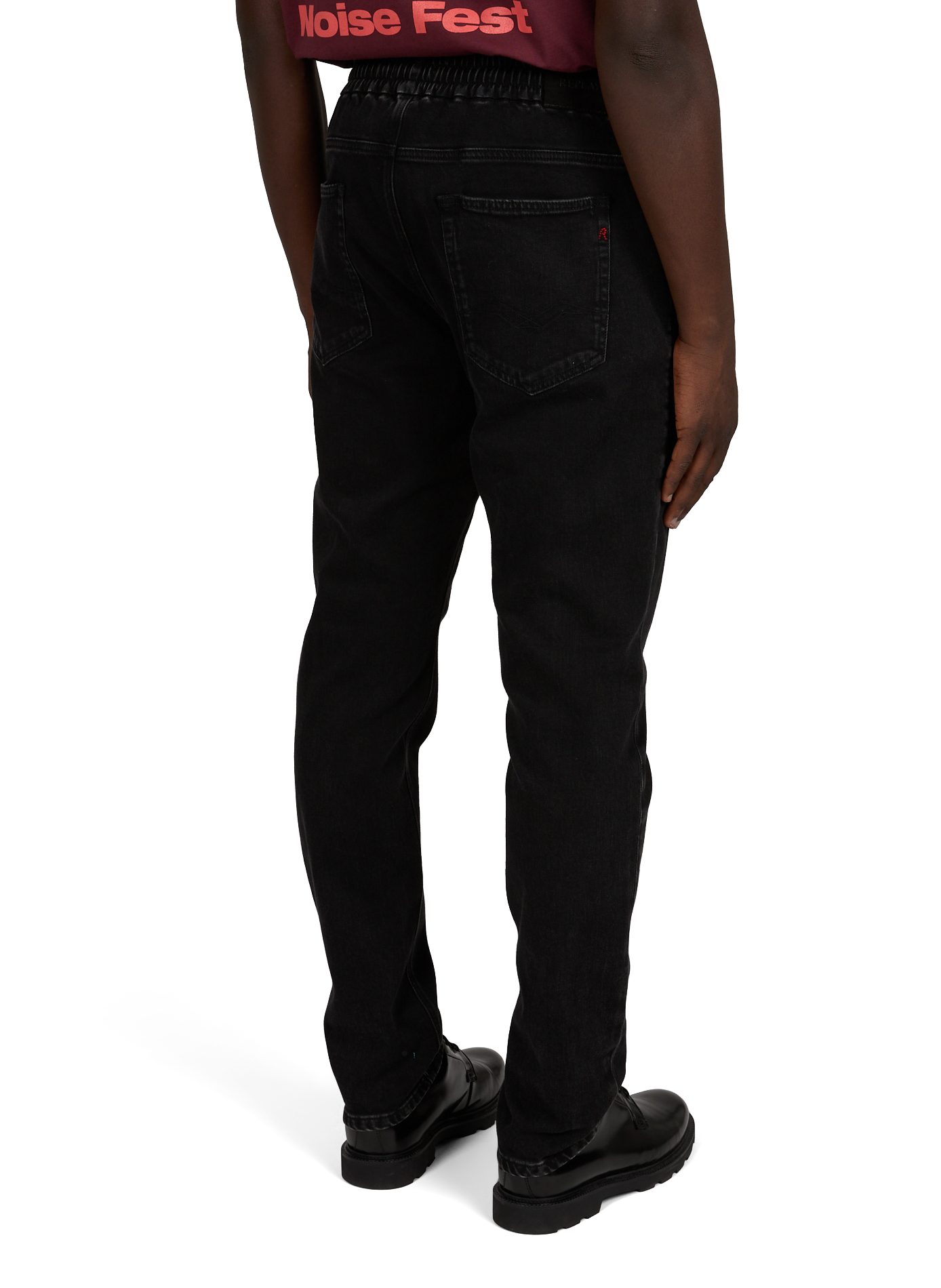 Straight leg cotton denim pants REPLAY Black