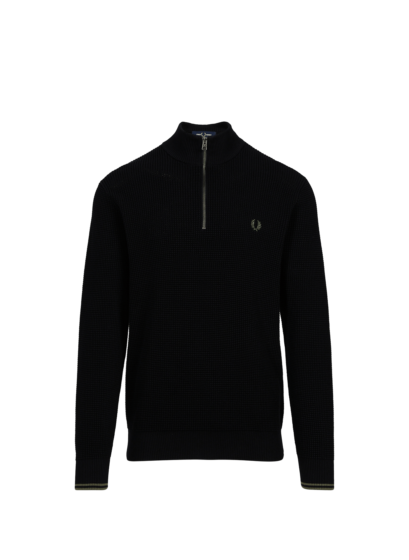 Embossed cotton sweater FRED PERRY Black