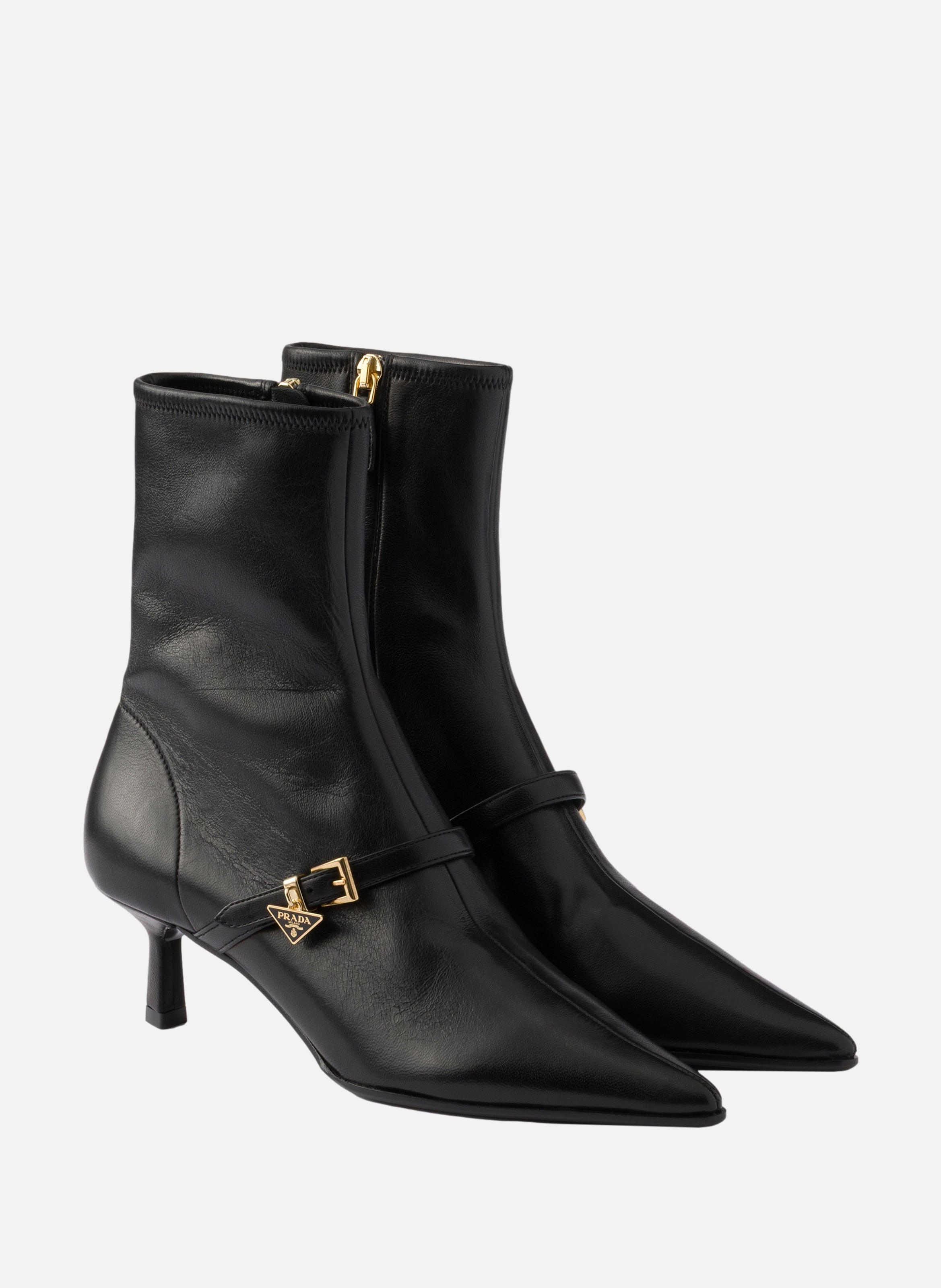 Bottines en cuir nappa stretch PRADA Noir