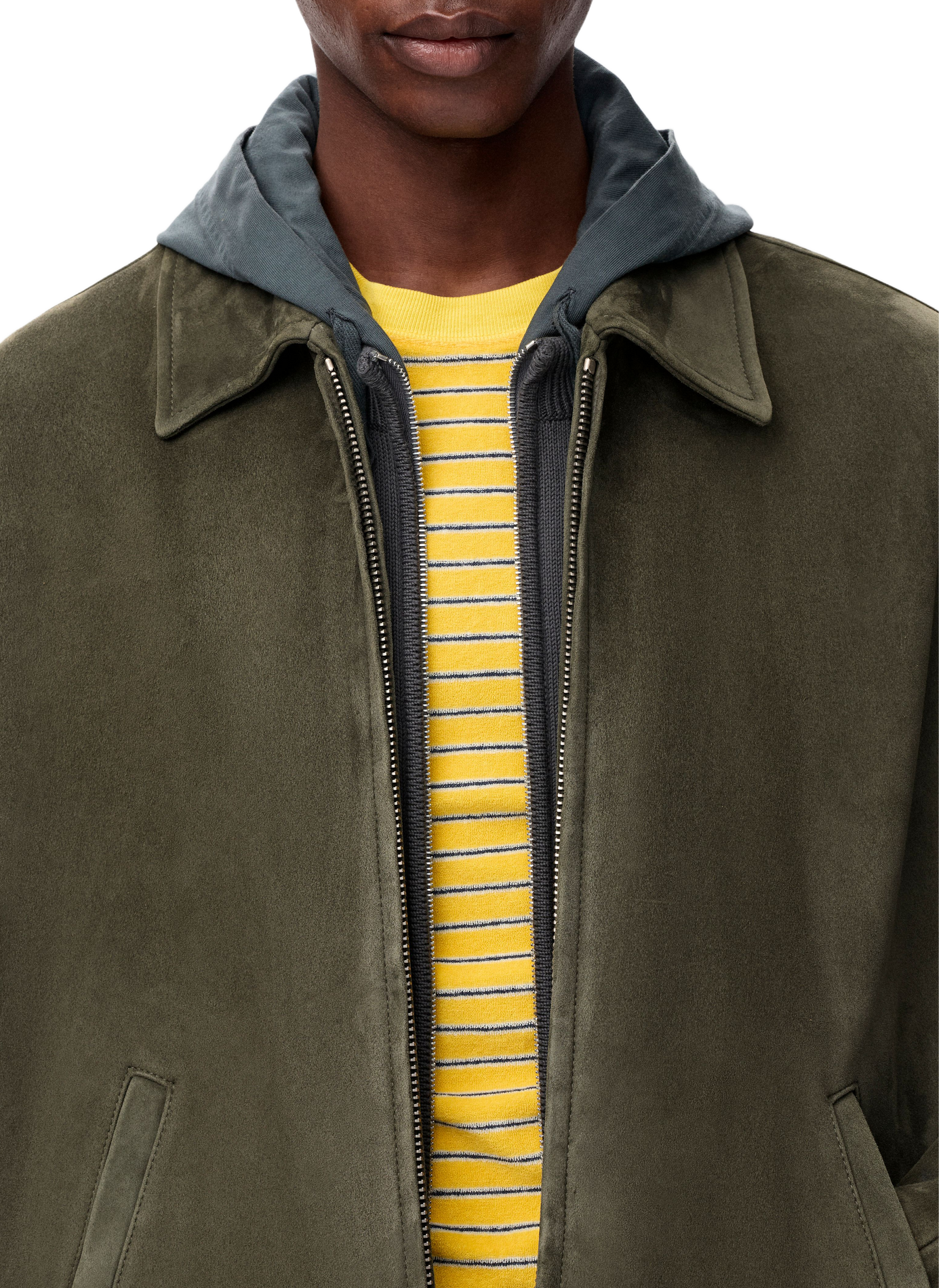 Zip-up jacket in suede lamb LOEWE Green