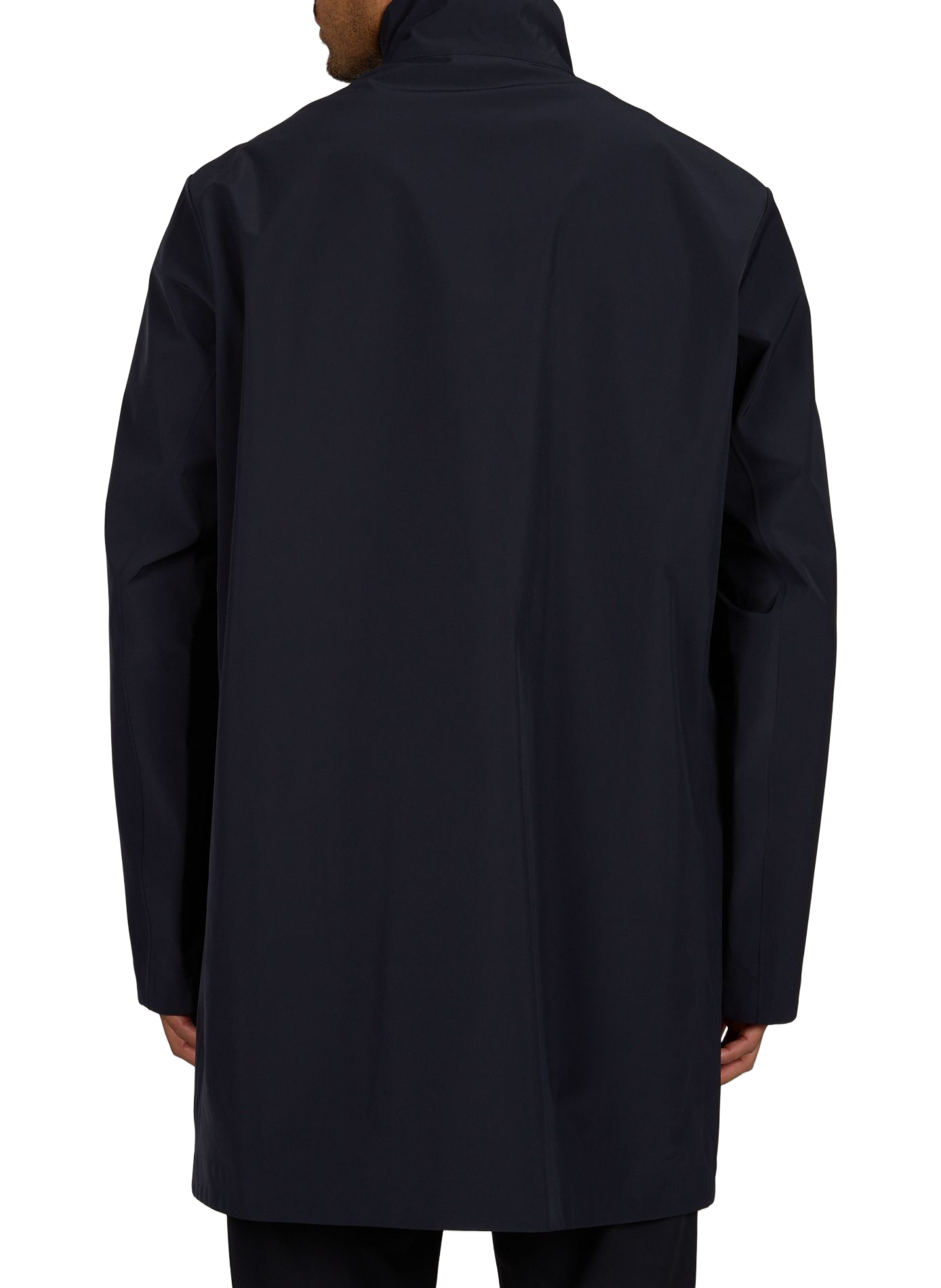 Manteau droit mi-long à col montant EMPORIO ARMANI Bleu