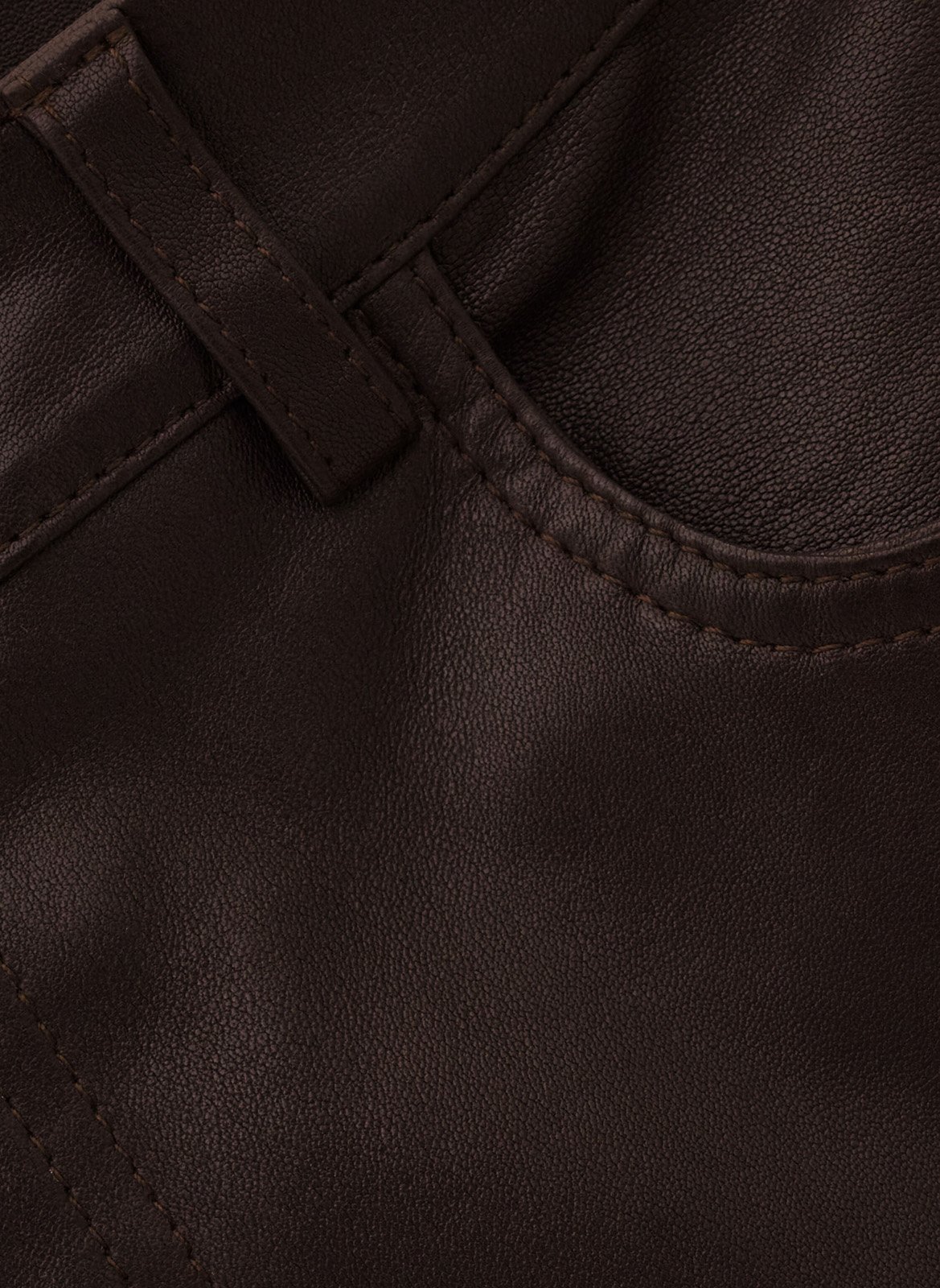 Pantalon boot cut en cuir lior BA&SH Marron