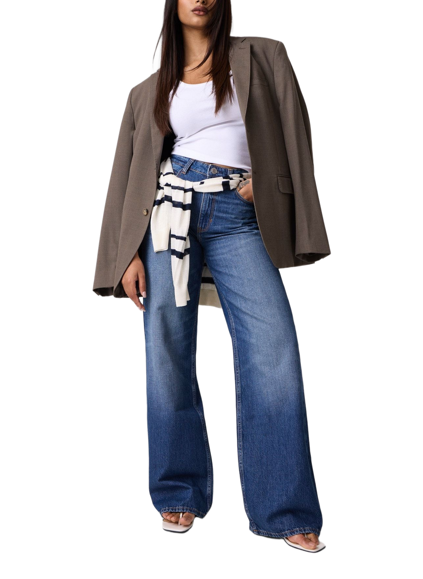 High-waisted straight leg jeans in a cotton blend GUESS Blue