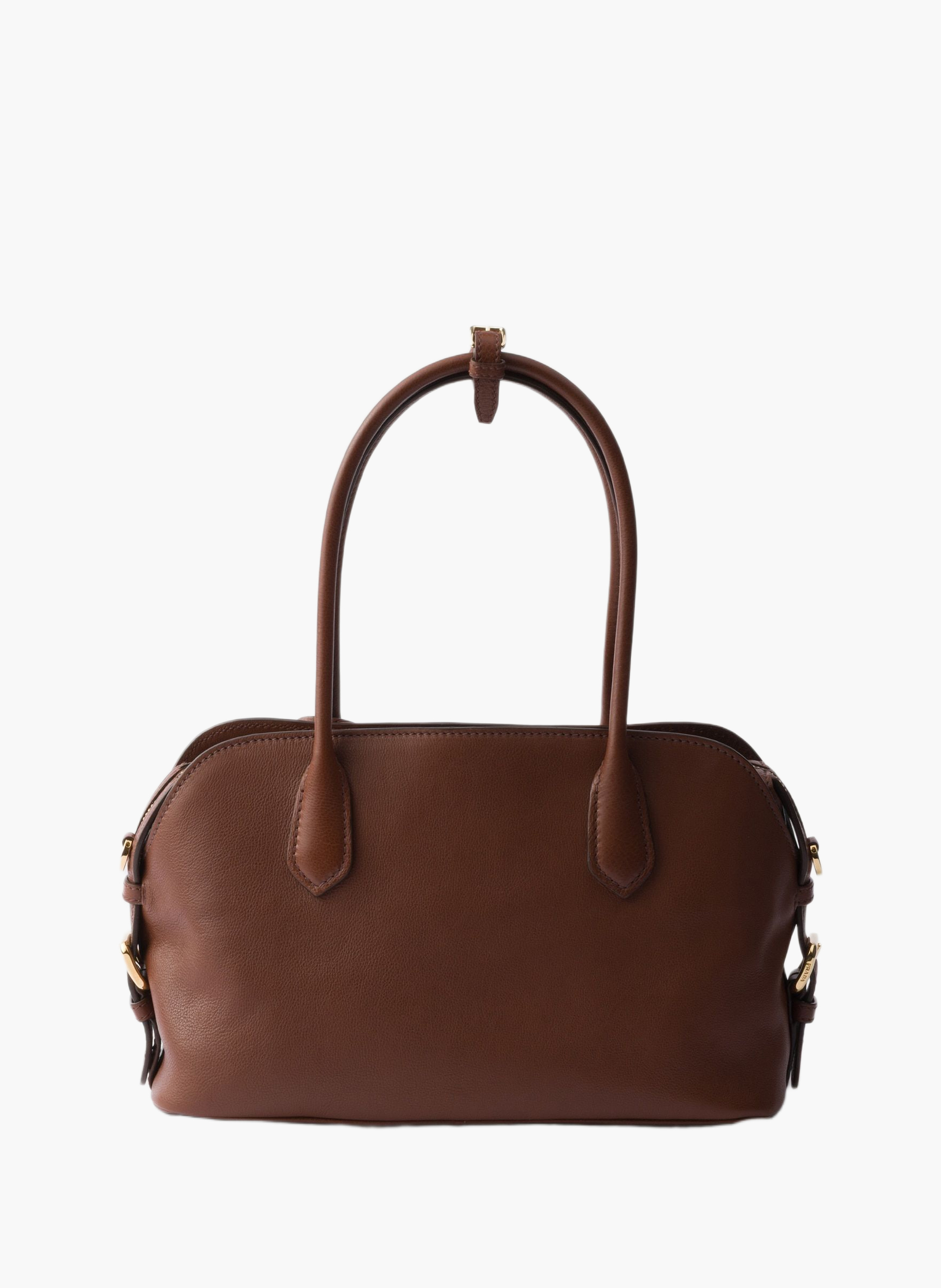 Cabas prada signet en cuir PRADA Marron