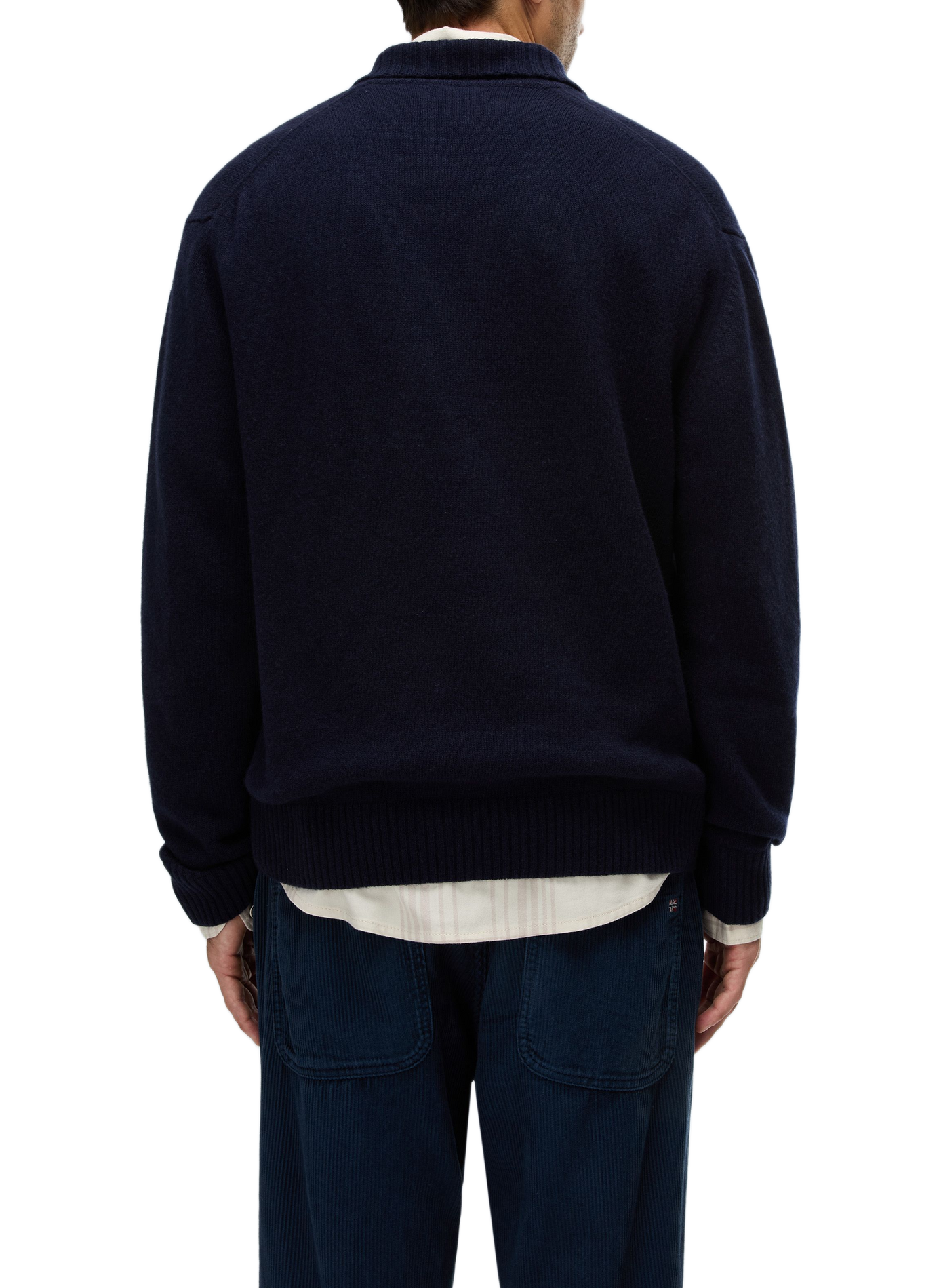 Gerader einfarbiger Langarm-Poloshirt NAPAPIJRI Blau