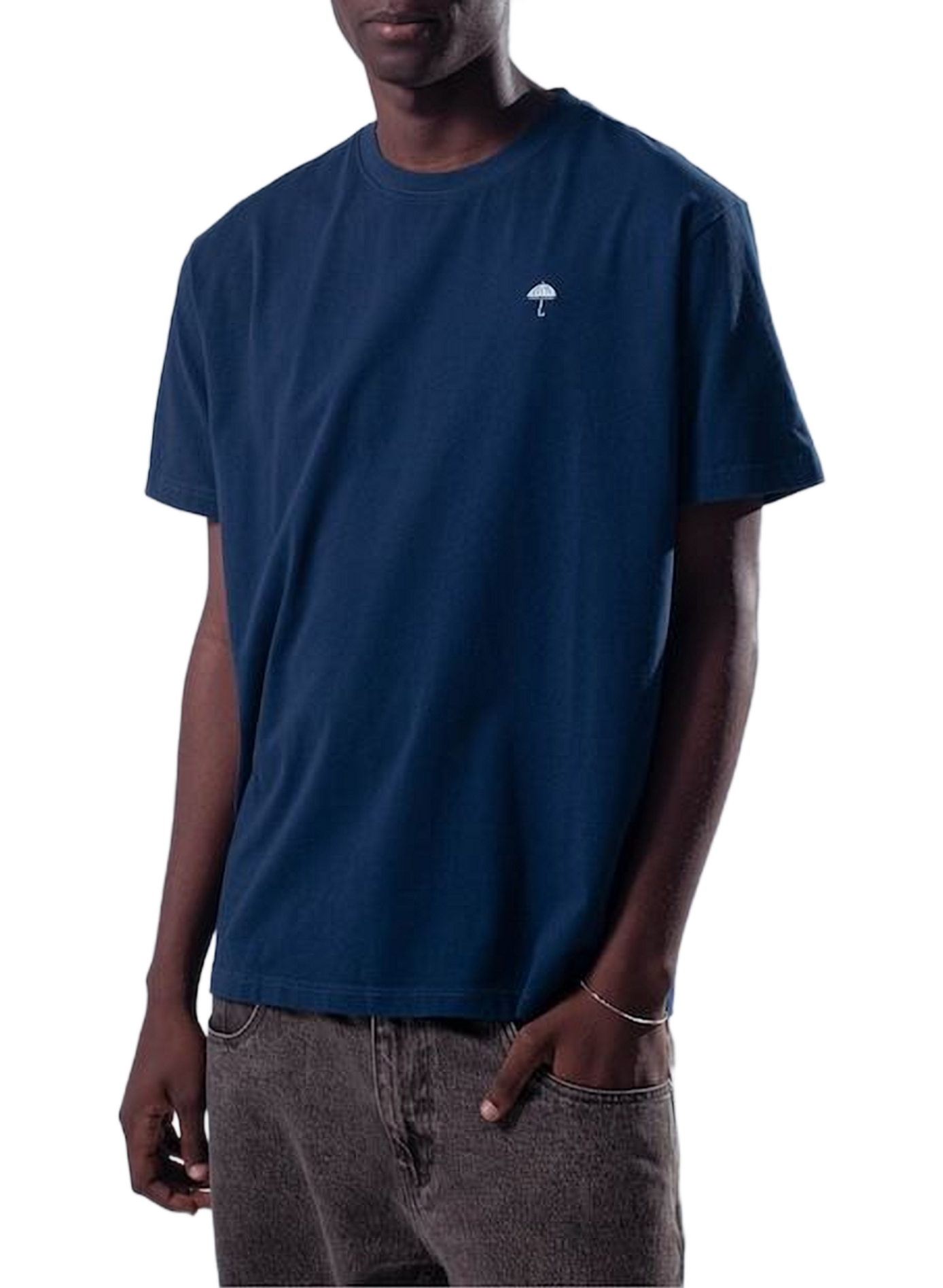 Straight T-shirt with embroidered logo | Blue HELAS CAPS Men