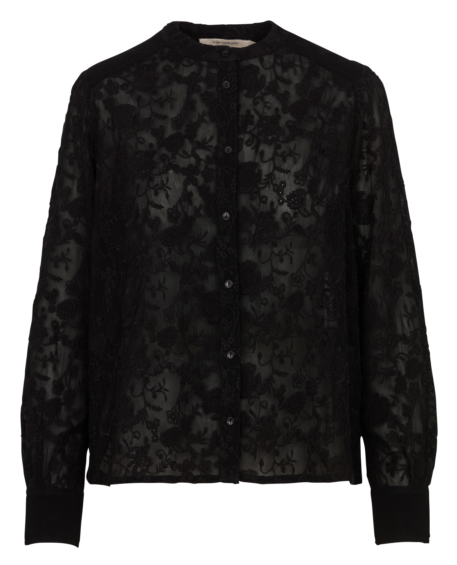 Oversized geborduurd overhemd LA FEE MARABOUTEE Zwart