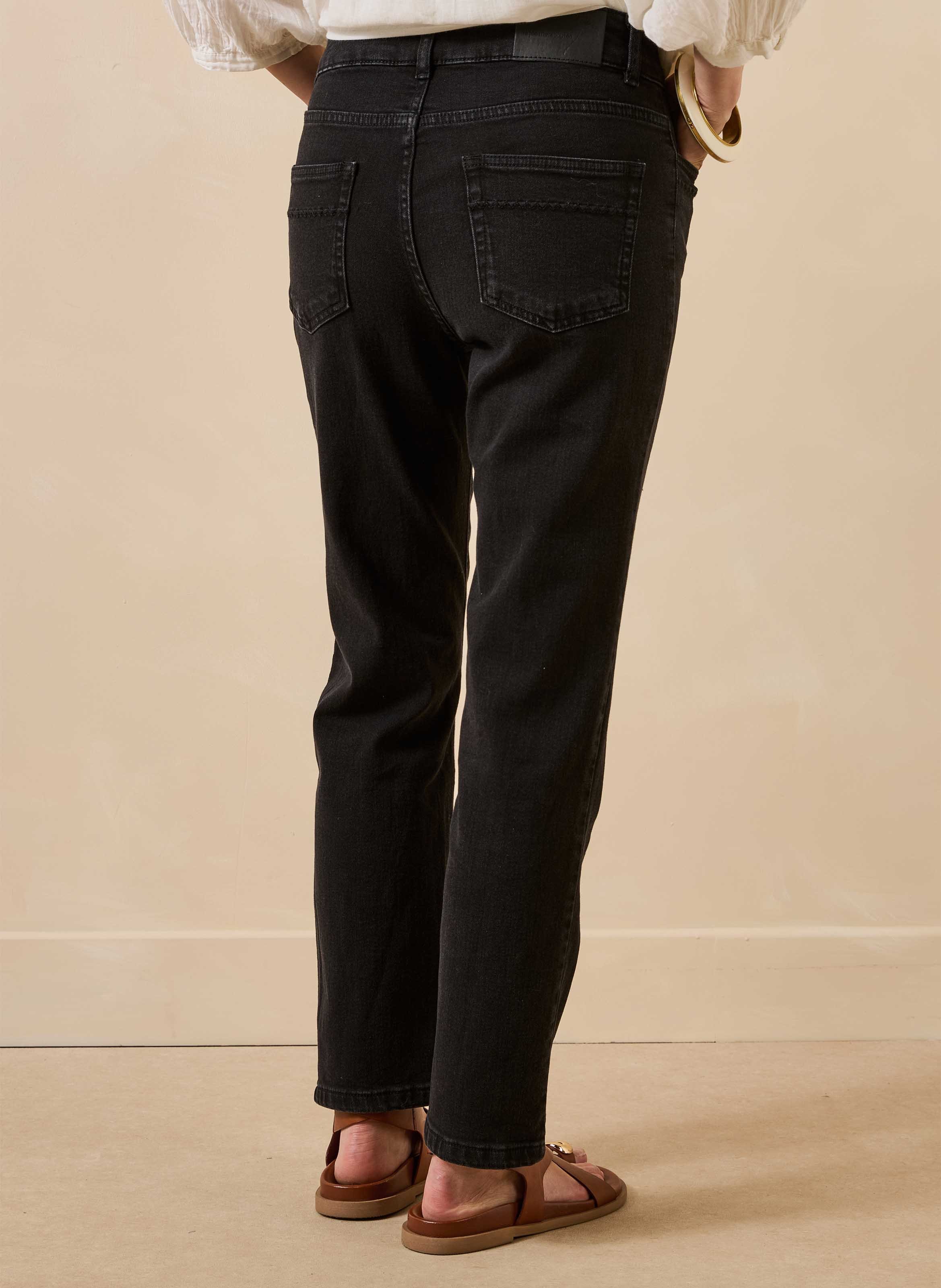 Slim-fitjeans van een biologische katoenmix LA FEE MARABOUTEE Zwart